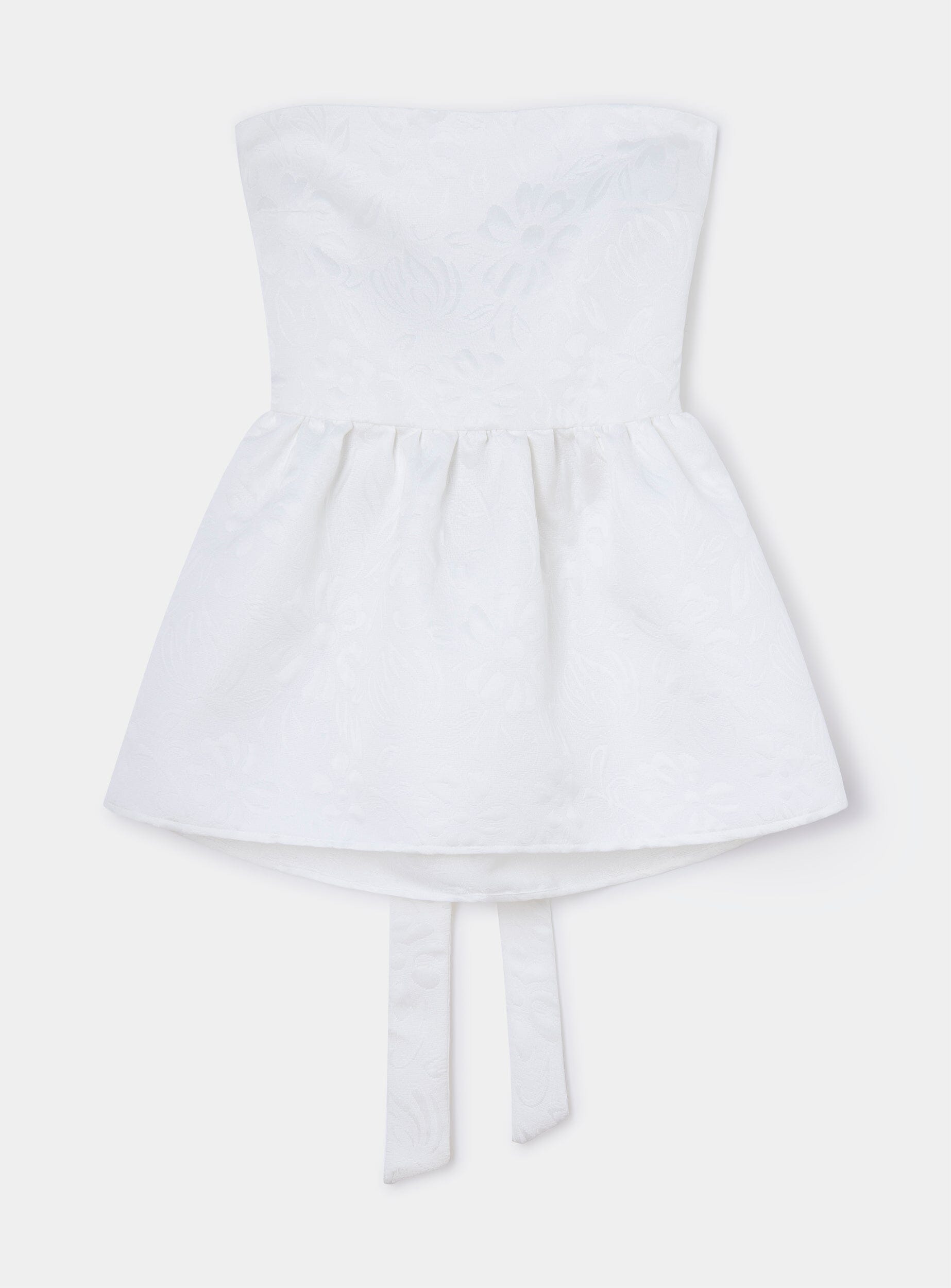 CECILE WHITE STRAPLESS TOP | Size: M Refurbished - N/A (Note: Laagam is a Hindi word that means refurbished available on Cerqular