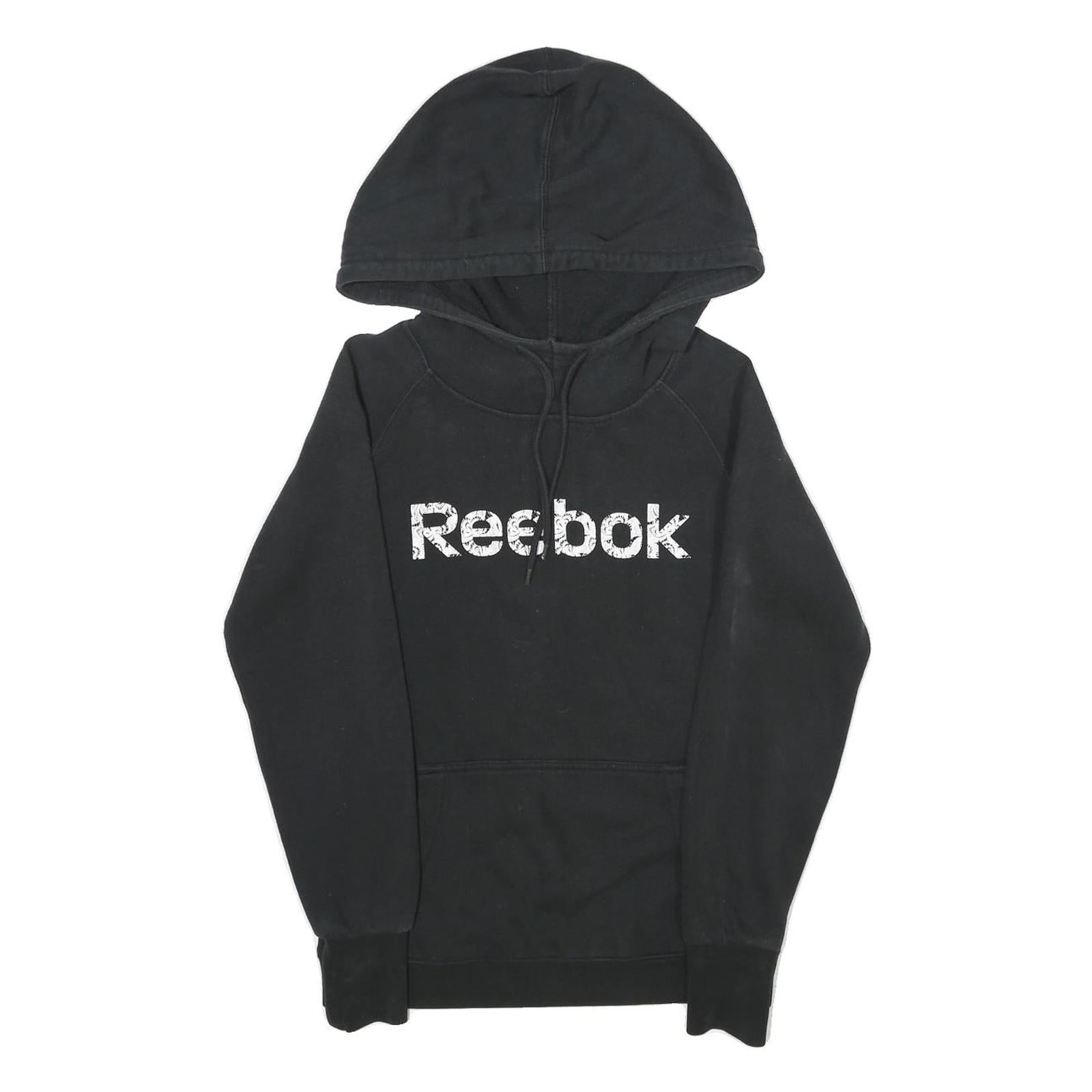 REEBOK Womens Black Hoodie S Cotton Blend Pullover Casual Sportswear Refurbished - N/A refurbished available on Cerqular