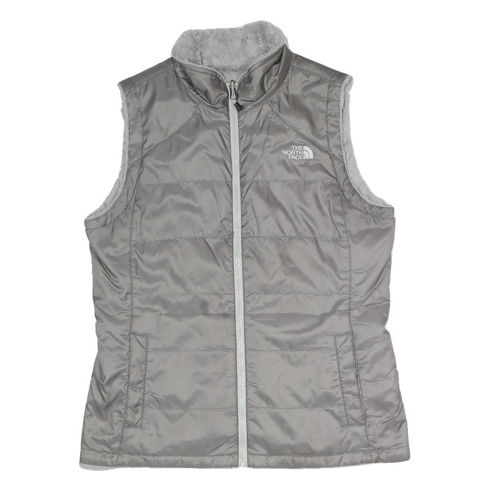 THE NORTH FACE Womens Grey Reversible Zip Vest Polyester Blend S Plain Outdoor Refurbished - N/A refurbished available on Cerqular