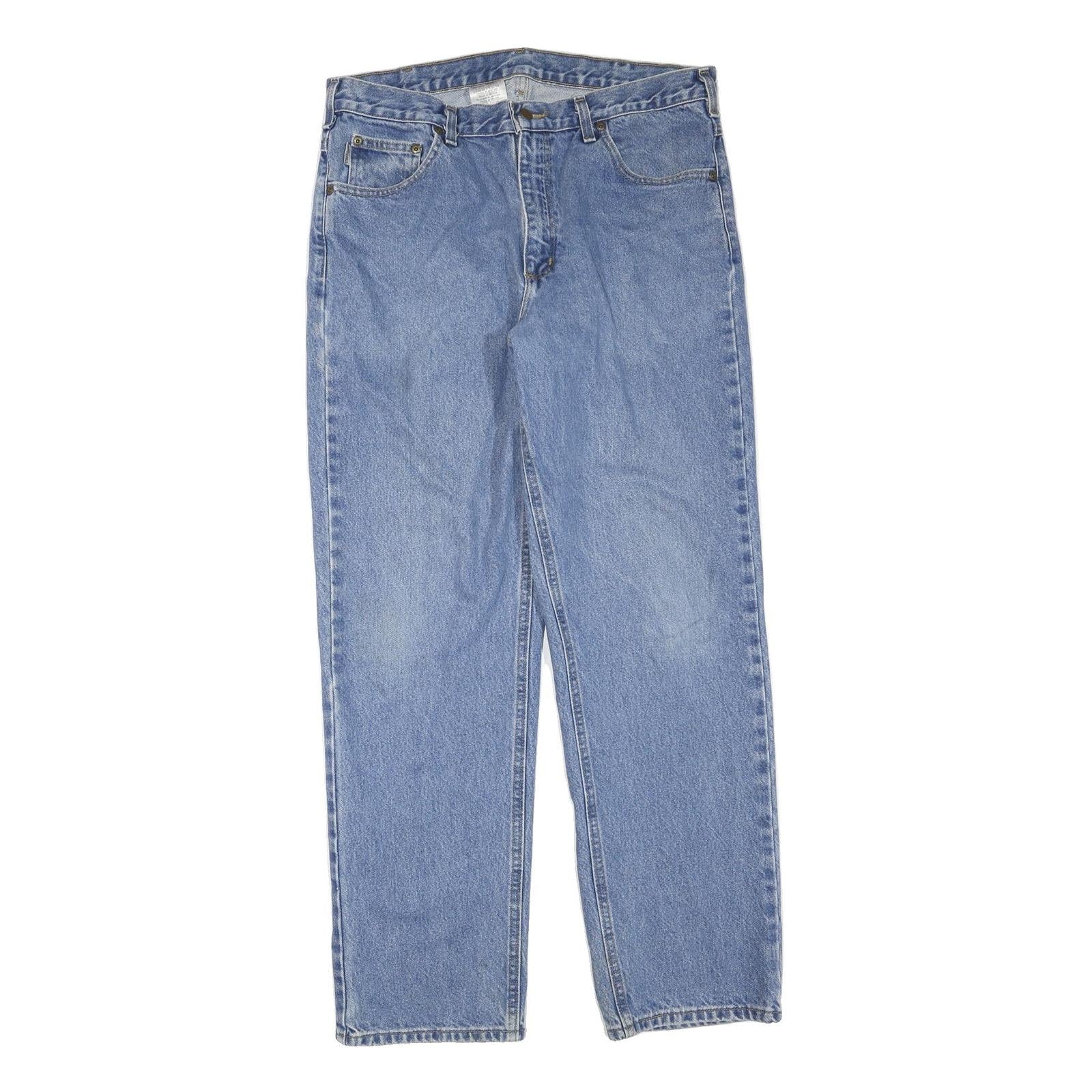CARHARTT Womens Regular Fit Blue Denim Jeans W36 L32 Classic Cotton Blend Zip Refurbished - N/A refurbished available on Cerqular