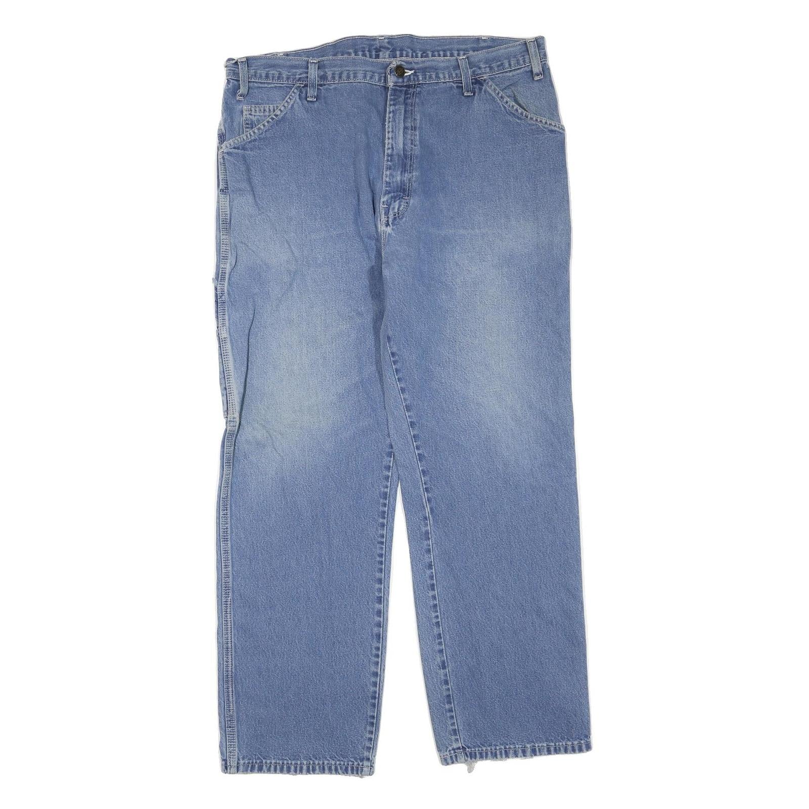 DICKIES Womens Jeans Blue Regular Straight Denim Medium W36 L28 Workwear Refurbished - N/A refurbished available on Cerqular