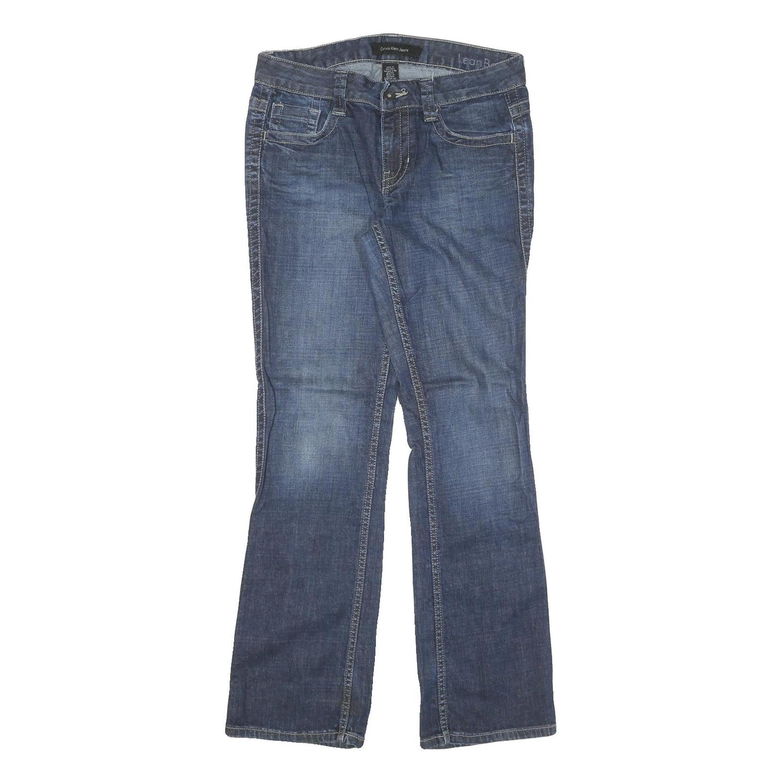 CALVIN KLEIN JEANS Womens Blue Regular Bootcut Denim Light W30 L30 Stylish Zip Refurbished - N/A refurbished available on Cerqular