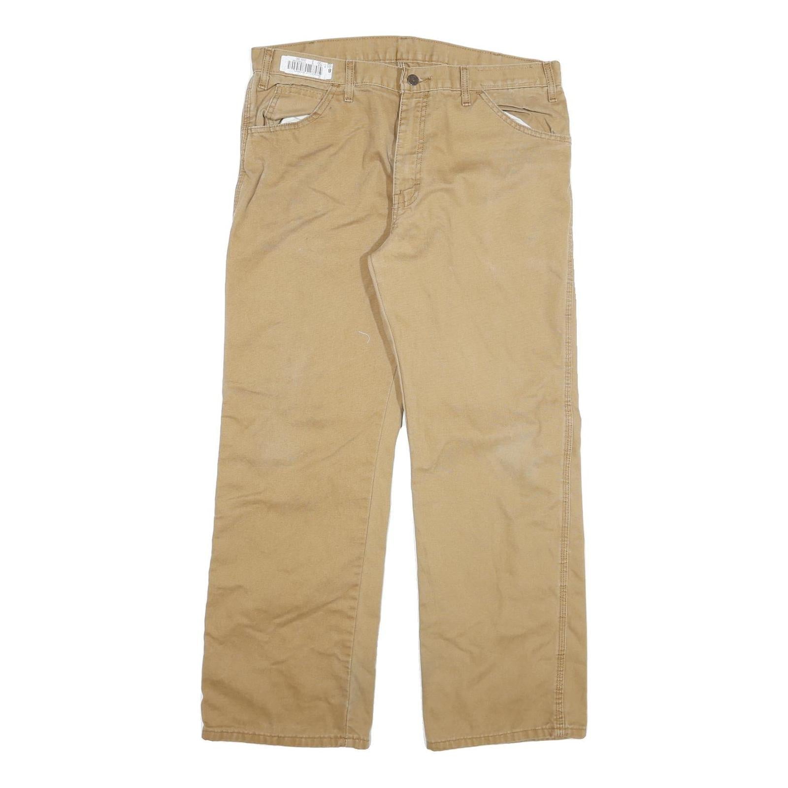 DICKIES Mens Cotton Blend Beige Regular Fit Straight Leg Trousers W34 L30 Refurbished - N/A refurbished available on Cerqular