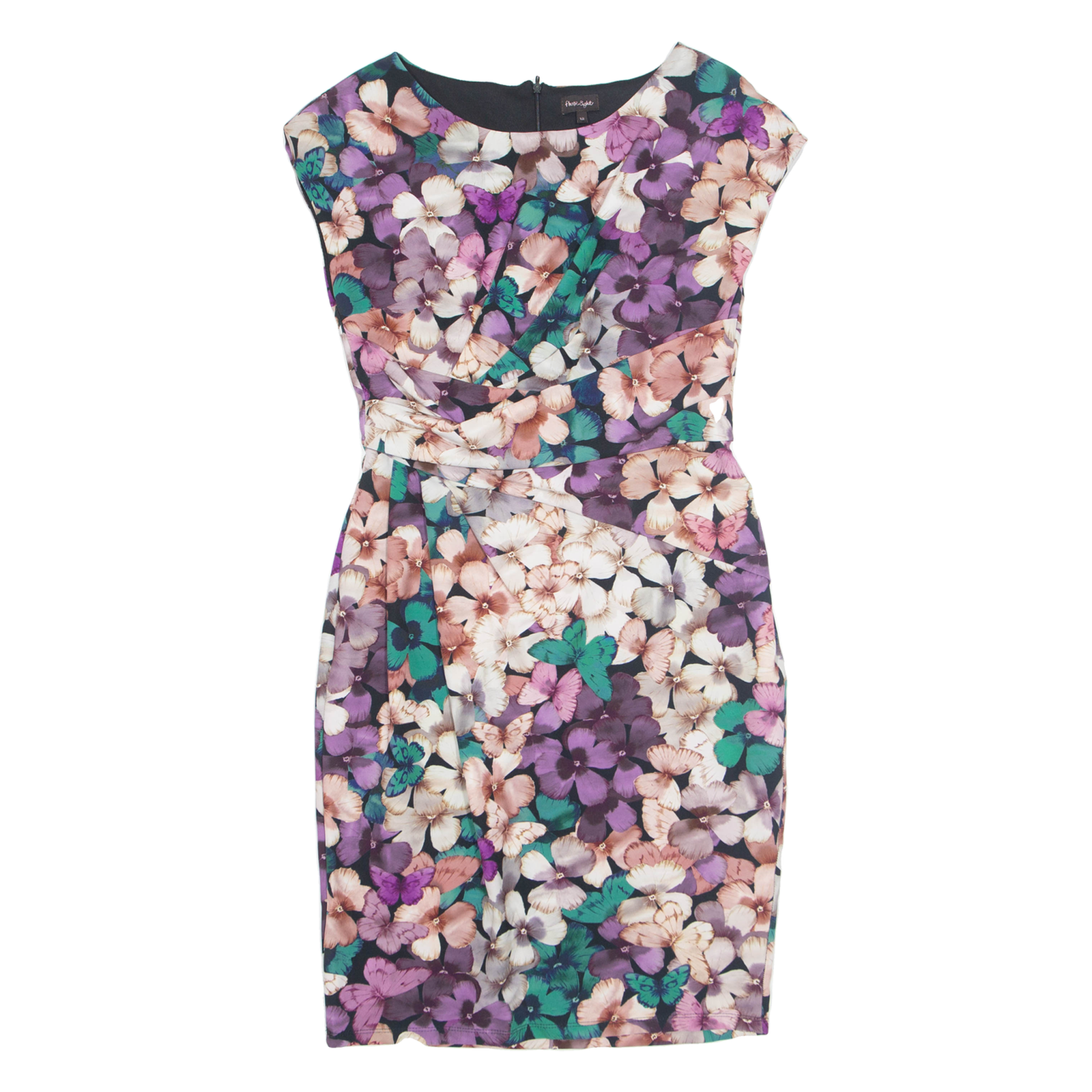 PHASE EIGHT Womens Bodycon Dress Purple Floral Sleeveless Knee Length UK 12 Refurbished - N/A refurbished available on Cerqular