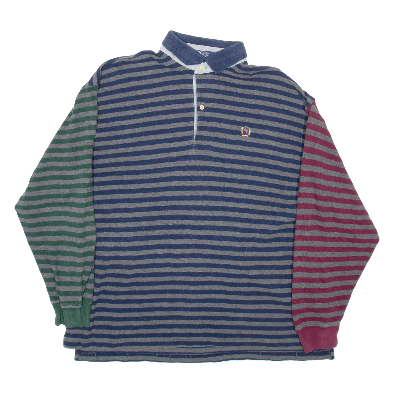 TOMMY HILFIGER Mens Polo Shirt Blue Striped Long Sleeve XL Refurbished - N/A refurbished available on Cerqular