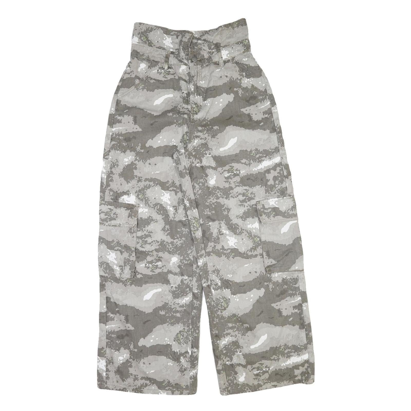 Womens Cotton Cargo Trousers W28 L30 Regular Fit Grey Camouflage Zip Closure Refurbished - N/A refurbished available on Cerqular
