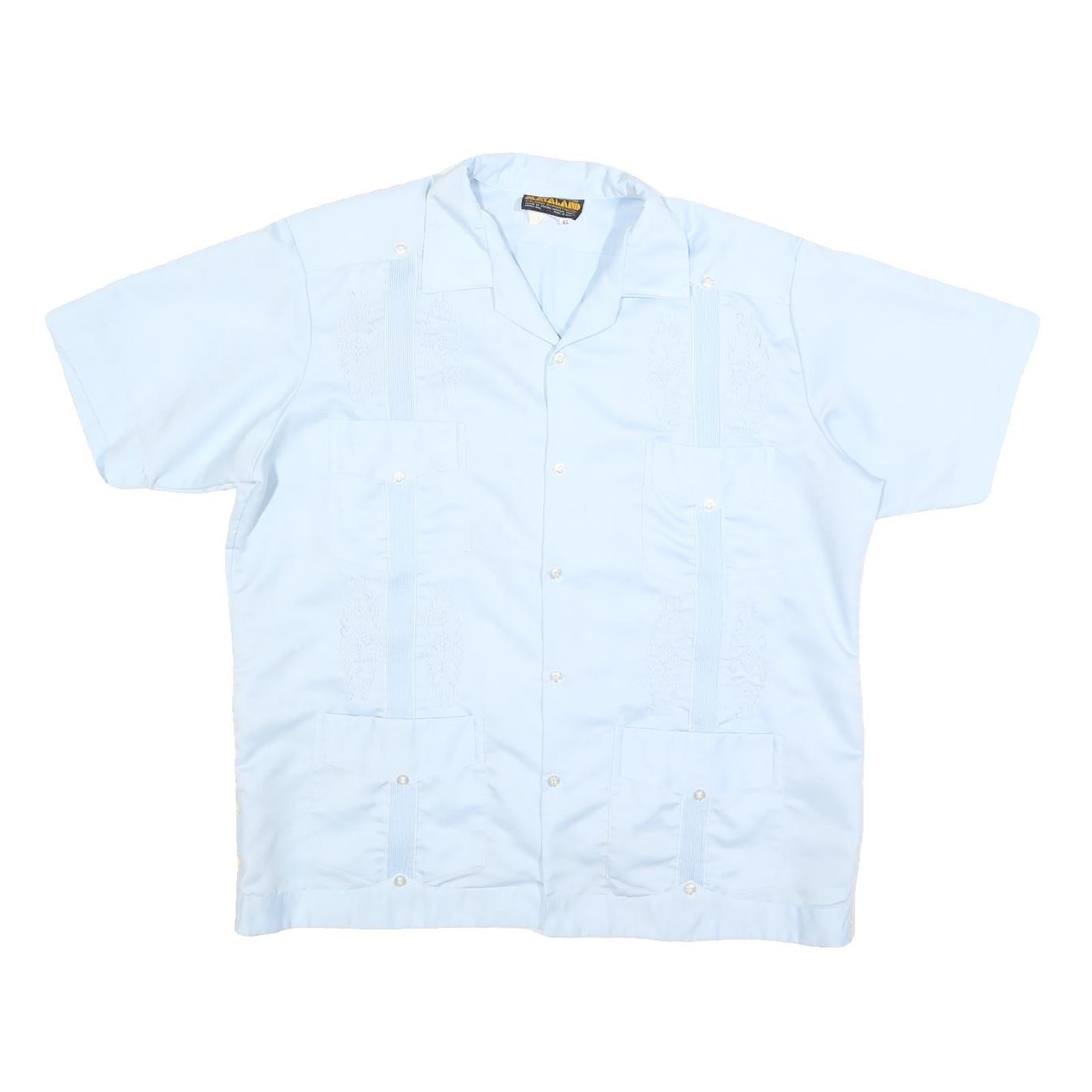 Buy MAYALAND Mens Blue Short Sleeve Shirt L Lightweight Classic Guayabera Style Refurbished - $19.49 MAYALAND Mens Blue Short Sleeve Shirt L Lightweight Classic Guayabera Style Refurbished - N/A refurbished available on Cerqular