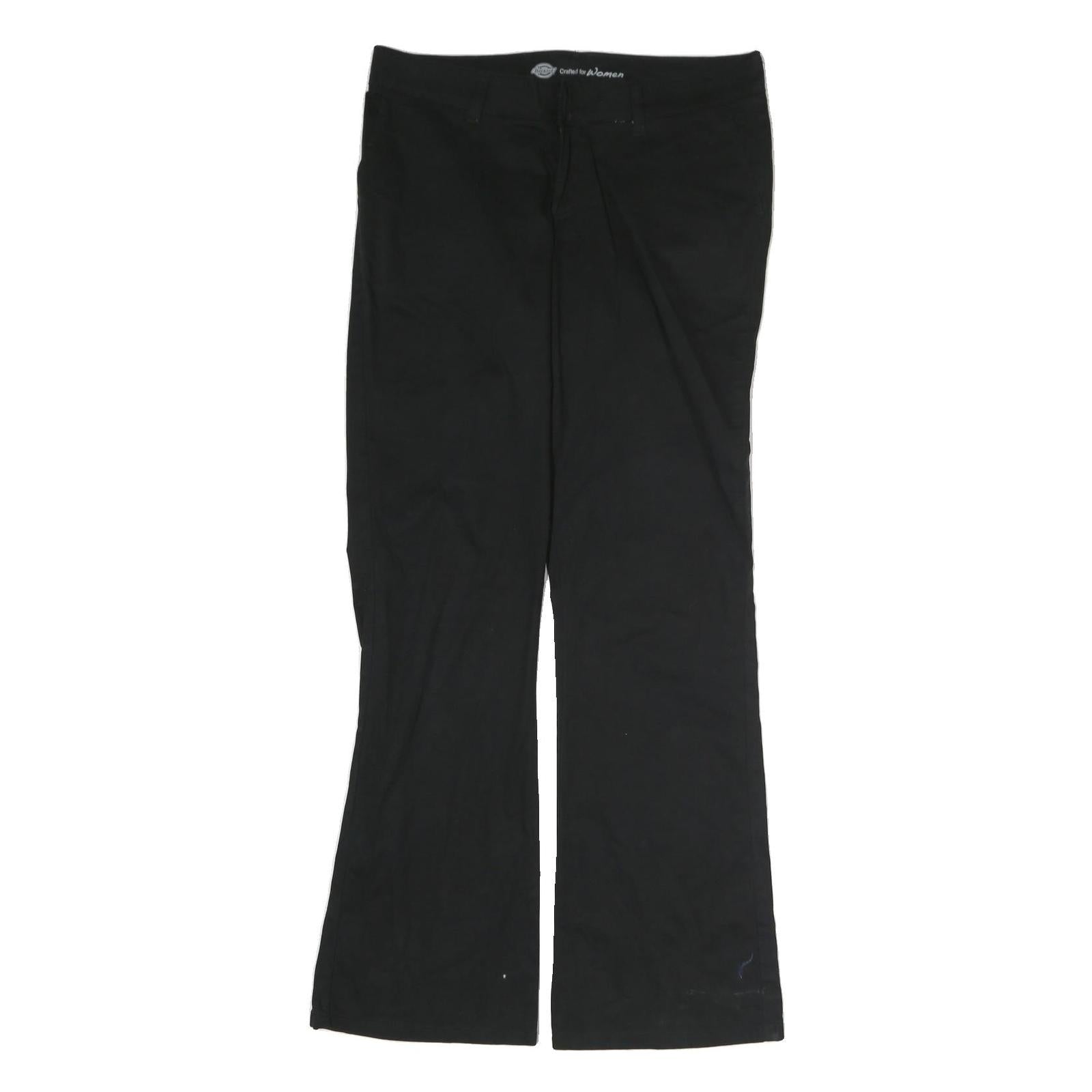 DICKIES Womens Regular Fit Black Cotton Blend Trousers W34 L34 Straight Zip Refurbished - N/A refurbished available on Cerqular