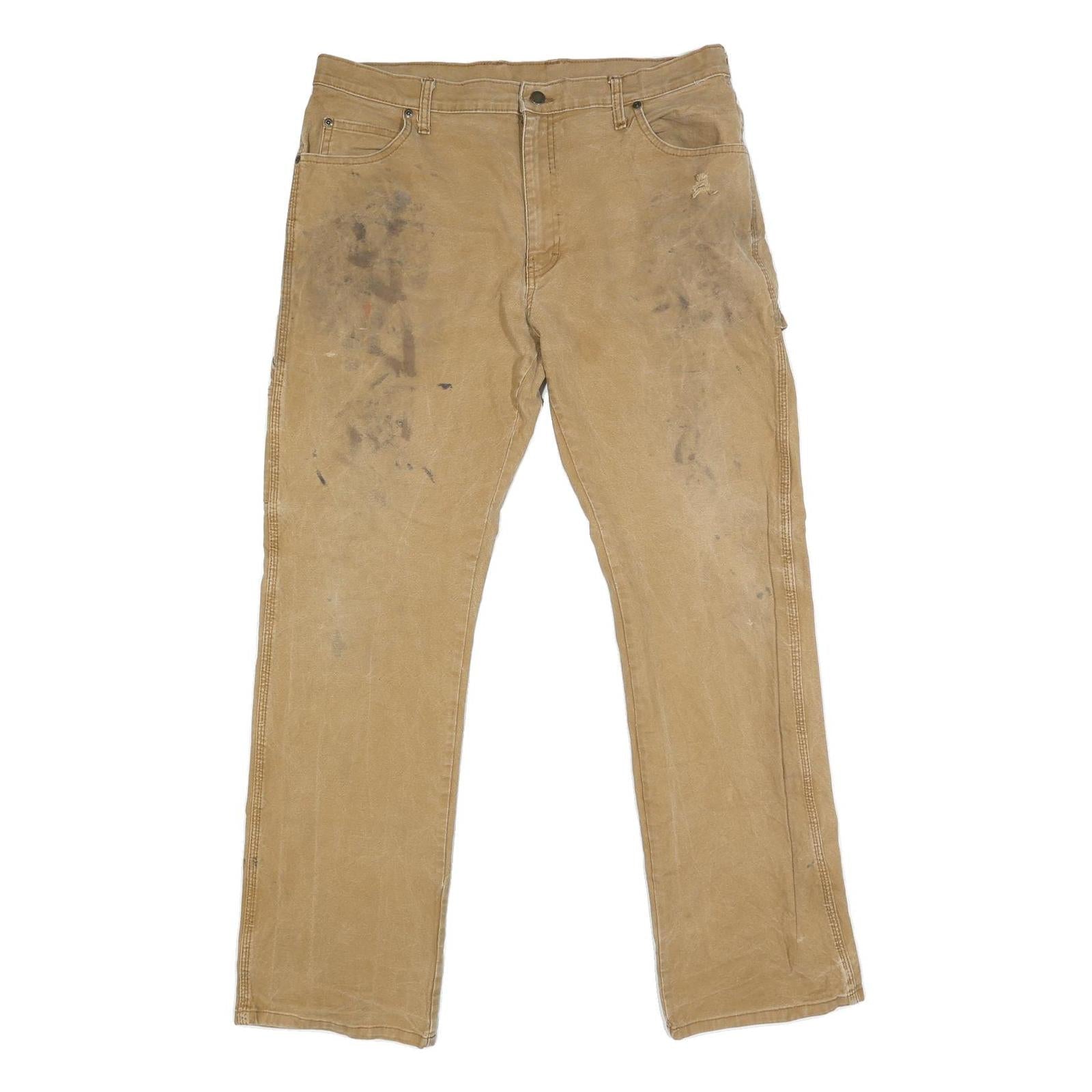 DICKIES Mens Regular Fit Beige Cotton Blend Straight Jeans W36 L32 Workwear Refurbished - N/A refurbished available on Cerqular