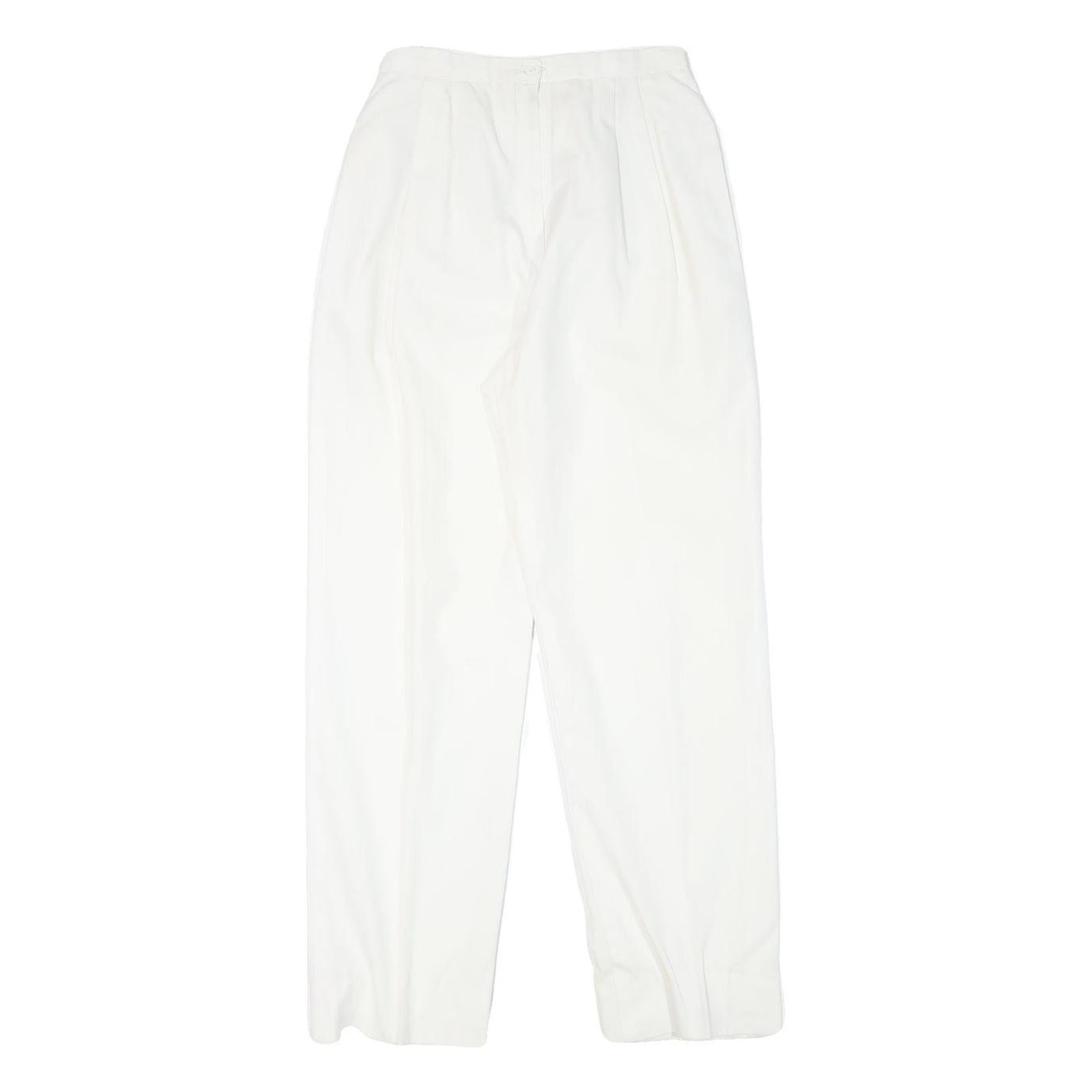 NR1 Womens Cotton Blend White Relaxed Trousers W24 L28 Casual Zip Closure Refurbished - N/A refurbished available on Cerqular