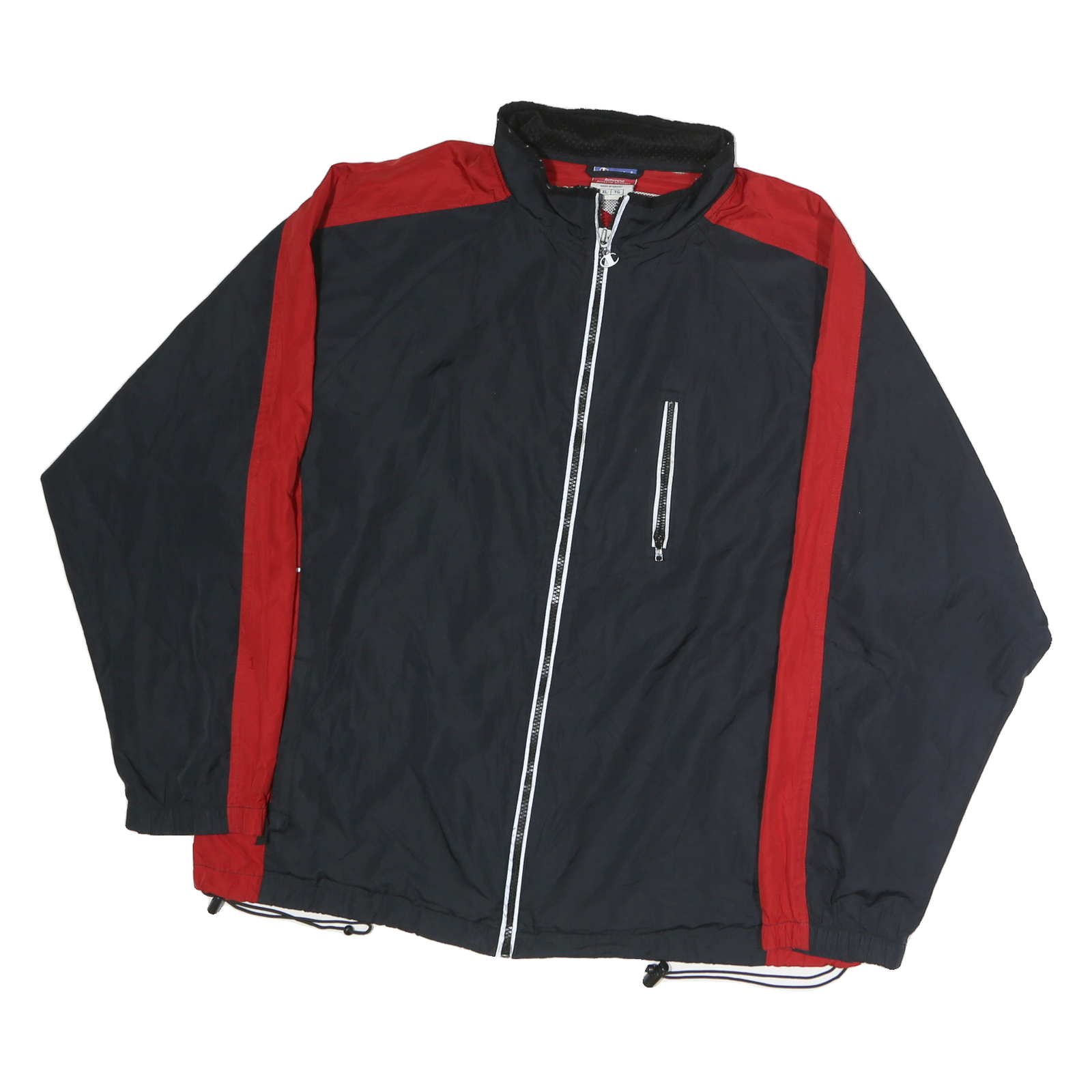 CHAMPION Mens Black & Red Track Jacket XL Polyester Zip Plain Lightweight Refurbished - N/A refurbished available on Cerqular