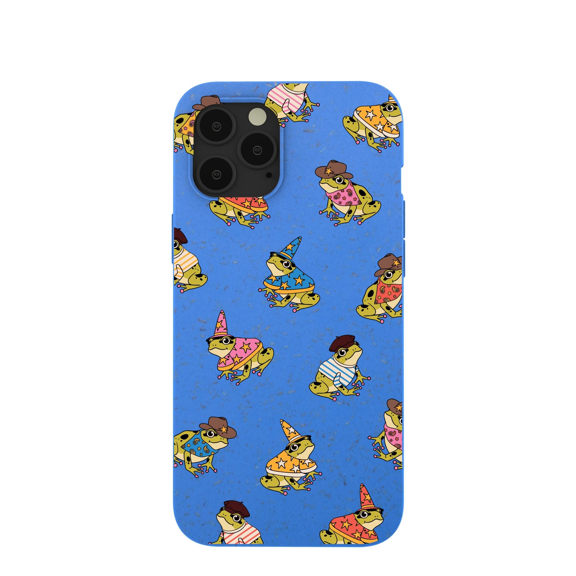 Electric Blue Fancy Frogs iPhone 12 Pro Max Case Refurbished - Pela Case refurbished available on Cerqular