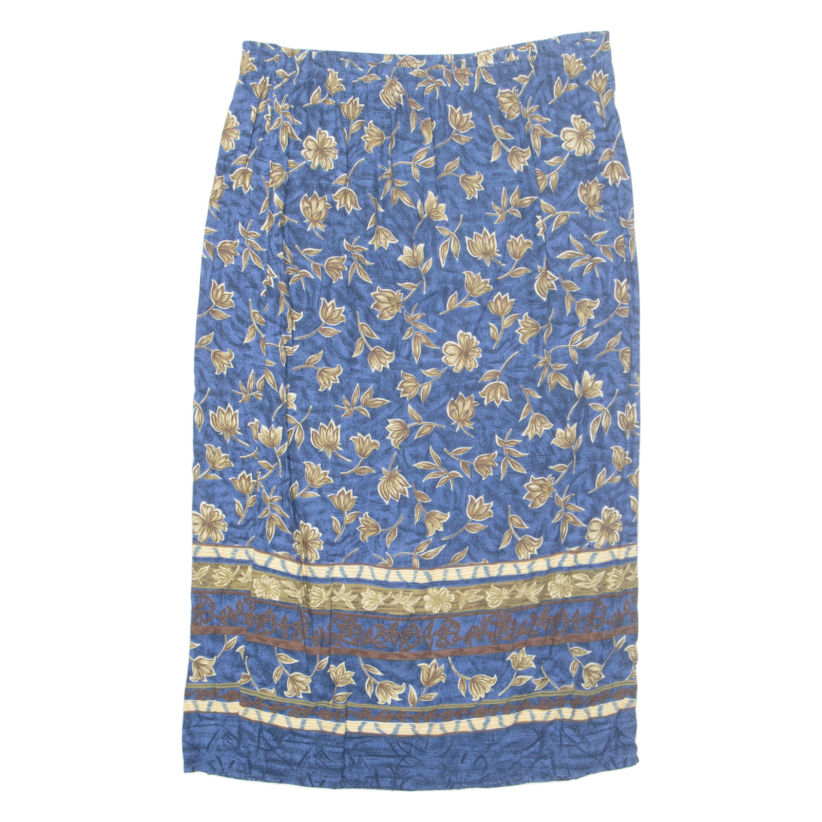SAG HARBOR Womens Straight Skirt Blue Long Floral M Refurbished - N/A refurbished available on Cerqular
