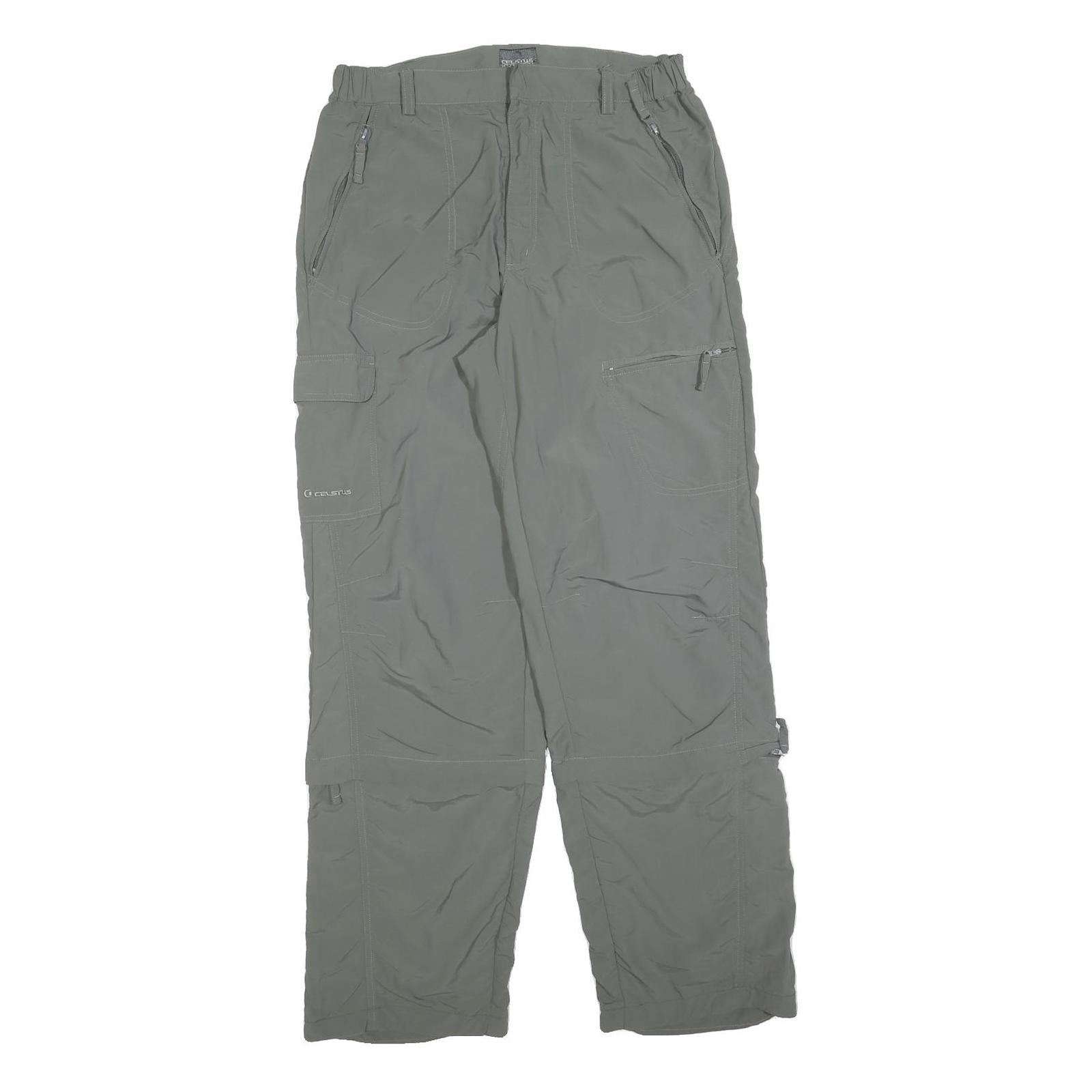 CELCIUS Mens Polyester Blend Grey Regular Cargo Trousers W30 L30 Outdoor Zip Refurbished - N/A refurbished available on Cerqular