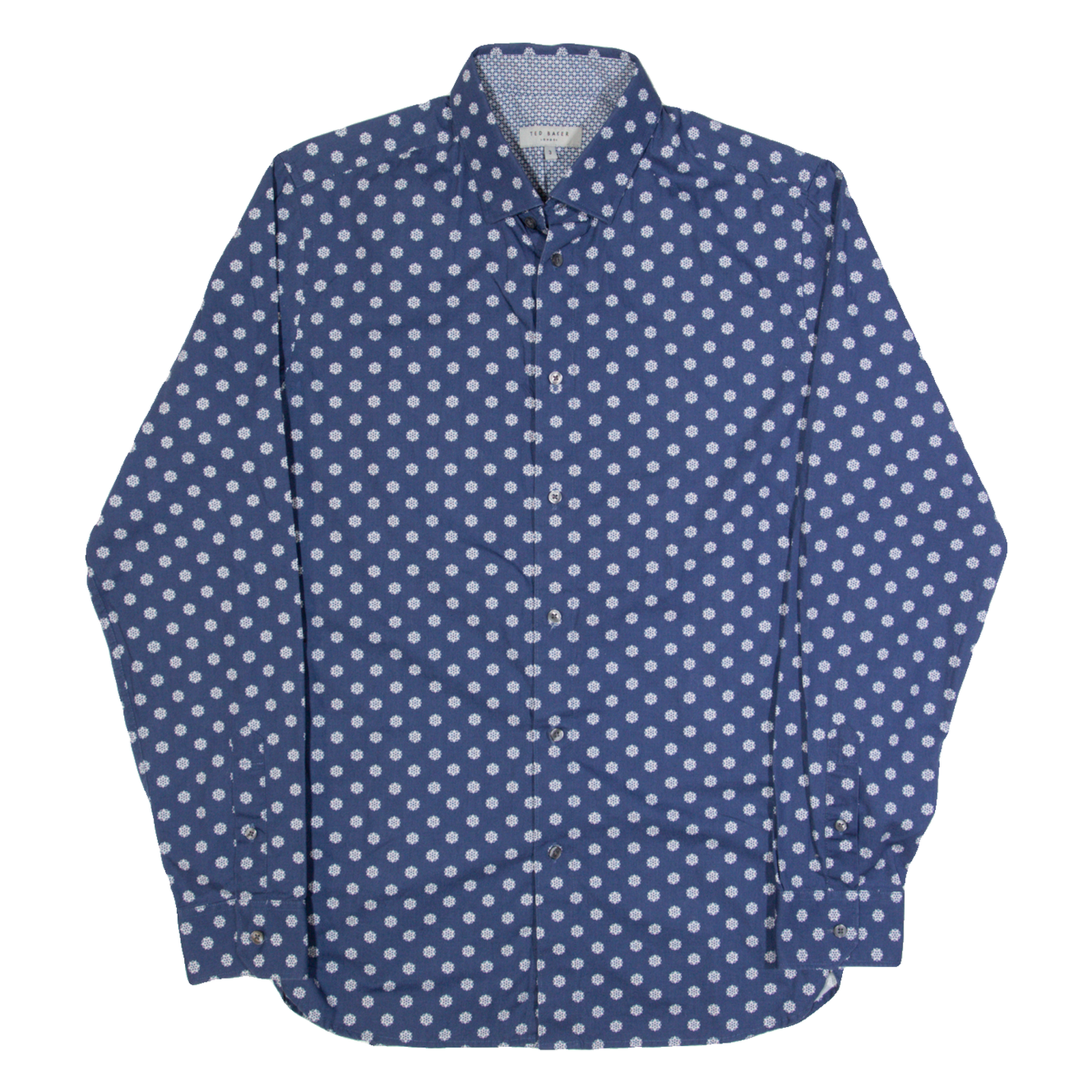TED BAKER Mens Shirt Blue Spotted Long Sleeve M Refurbished - N/A refurbished available on Cerqular