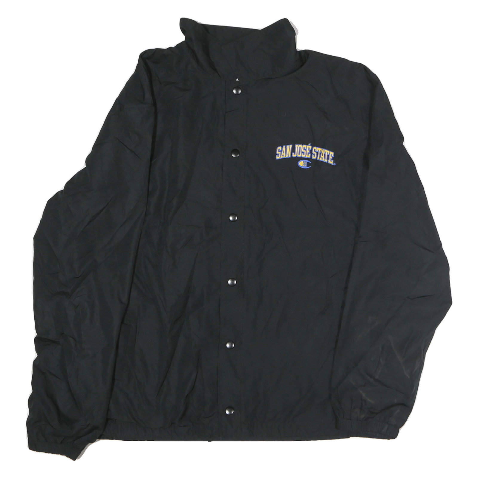 CHAMPION Mens Black San Jose State Embroidered Jacket L Polyester Blend Zip Refurbished - N/A refurbished available on Cerqular