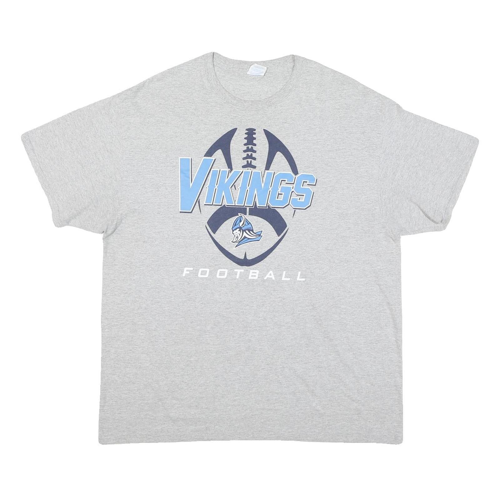 PORT & COMPANY Mens Grey Vikings Football Graphic T-Shirt XL Crew Neck Short Refurbished - N/A refurbished available on Cerqular