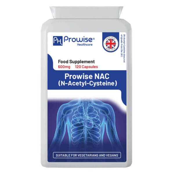 Prowise NAC N-Acetyl-Cysteine 600mg 120 Capsules - UK Made | GMP Standard | Suitable for Vegetarians & Vegans Refurbished - Prowise Healthcare refurbished available on Cerqular
