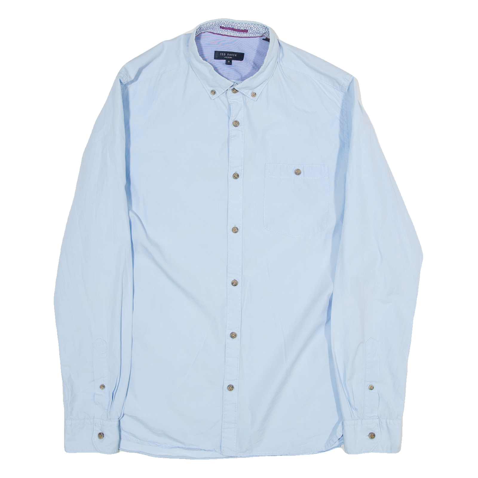TED BAKER Mens Plain Shirt Blue Long Sleeve S Refurbished - N/A refurbished available on Cerqular