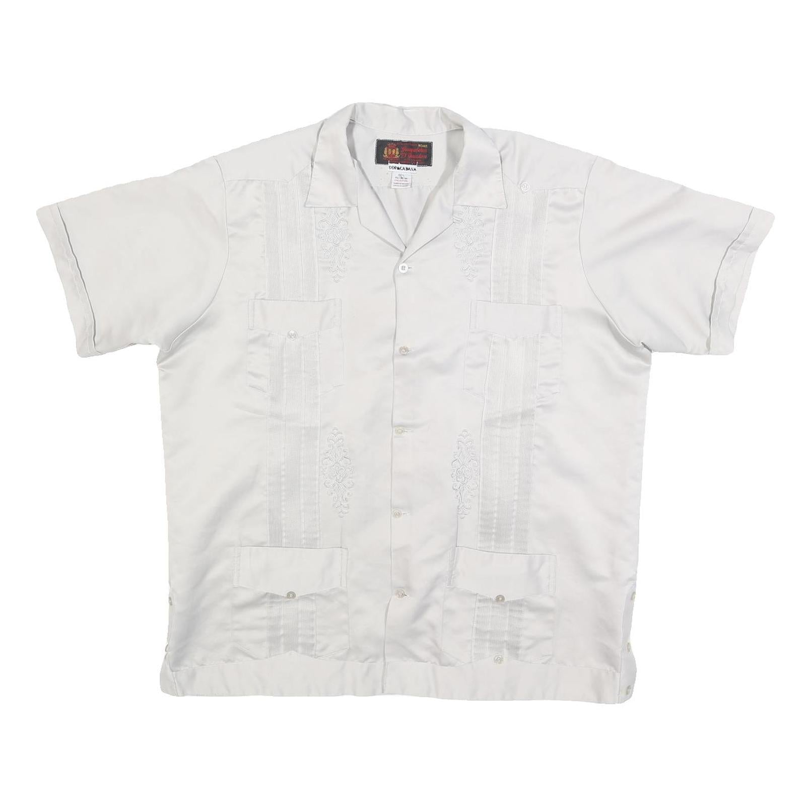 Buy COPACABANA Mens White Polyester Short Sleeve Shirt XL Button Front Embroidered Refurbished - $16.89 COPACABANA Mens White Polyester Short Sleeve Shirt XL Button Front Embroidered Refurbished - N/A refurbished available on Cerqular