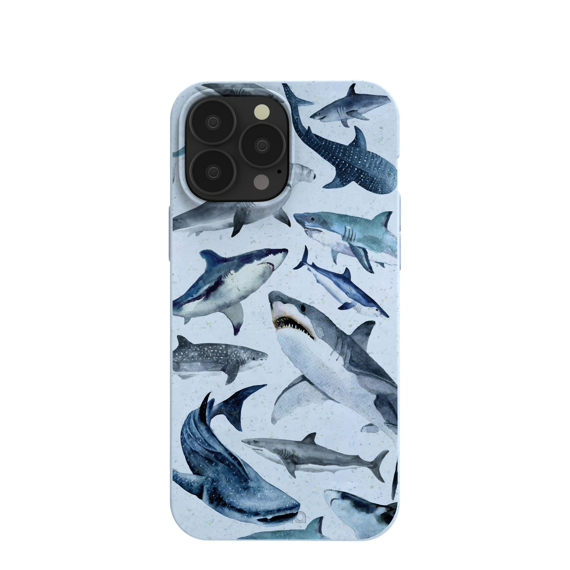 Powder Blue Sharks iPhone 13 Pro Max Case Refurbished - Pela Case refurbished available on Cerqular