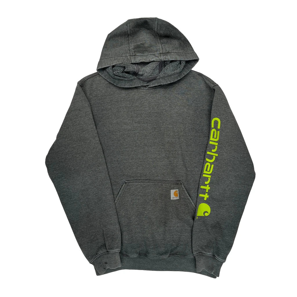 Original Fit Carhartt Hoodie - Small Grey Cotton Blend Refurbished - Thrifted (note: this is a term often used to describe second- refurbished available on Cerqular