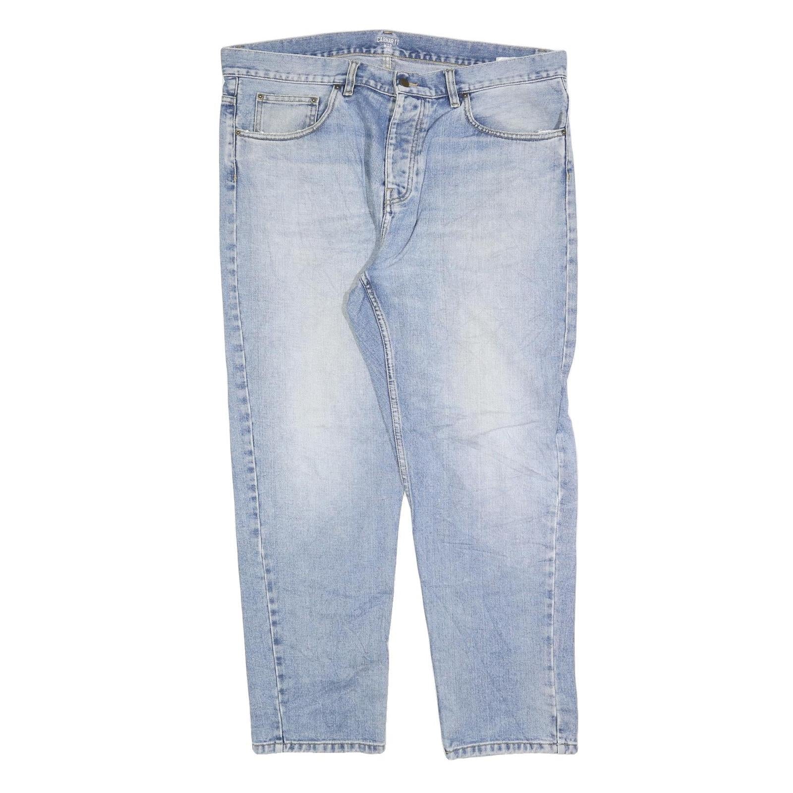 CARHARTT Mens Jeans Blue Regular Straight Denim Light W40 L30 Zip Casual Wear Refurbished - N/A refurbished available on Cerqular