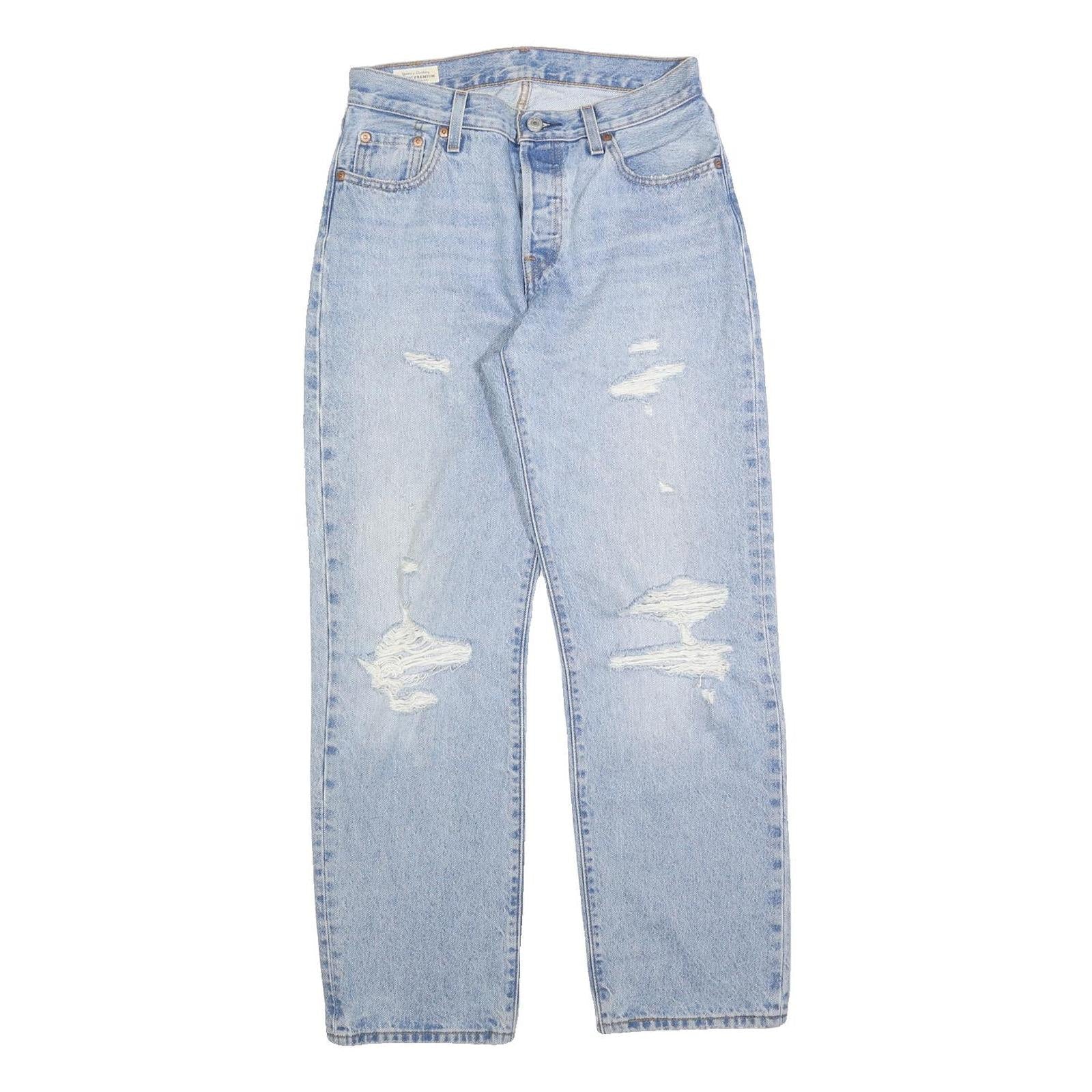 LEVI'S 501 Big E Womens Jeans Blue Regular Straight Denim Light W28 L30 Refurbished - N/A refurbished available on Cerqular