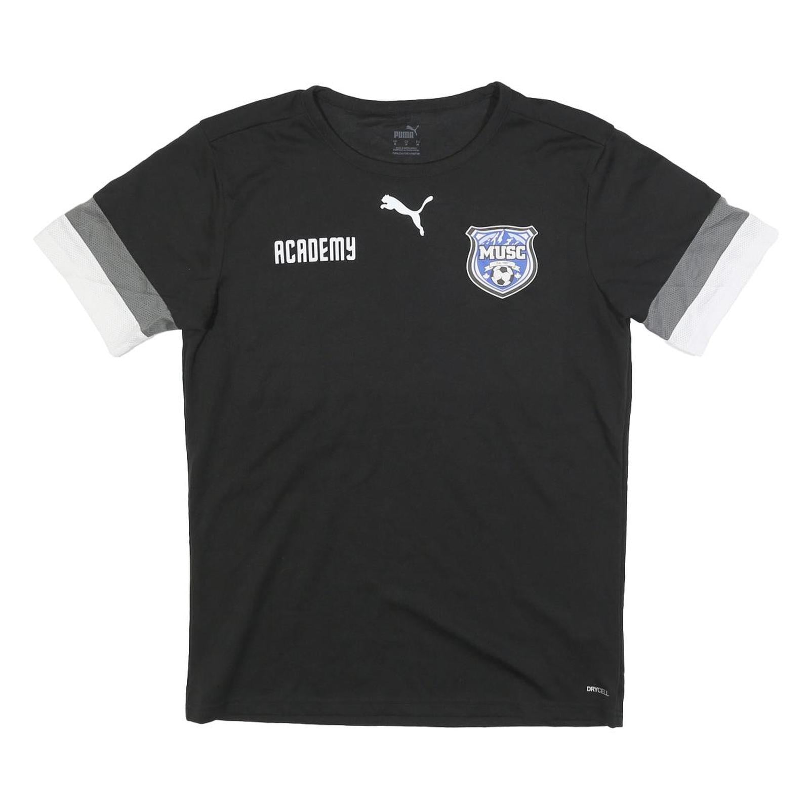 PUMA Mens Black Grey & White Academy Graphic T-Shirt M Short Sleeve Crew Neck Refurbished - N/A refurbished available on Cerqular