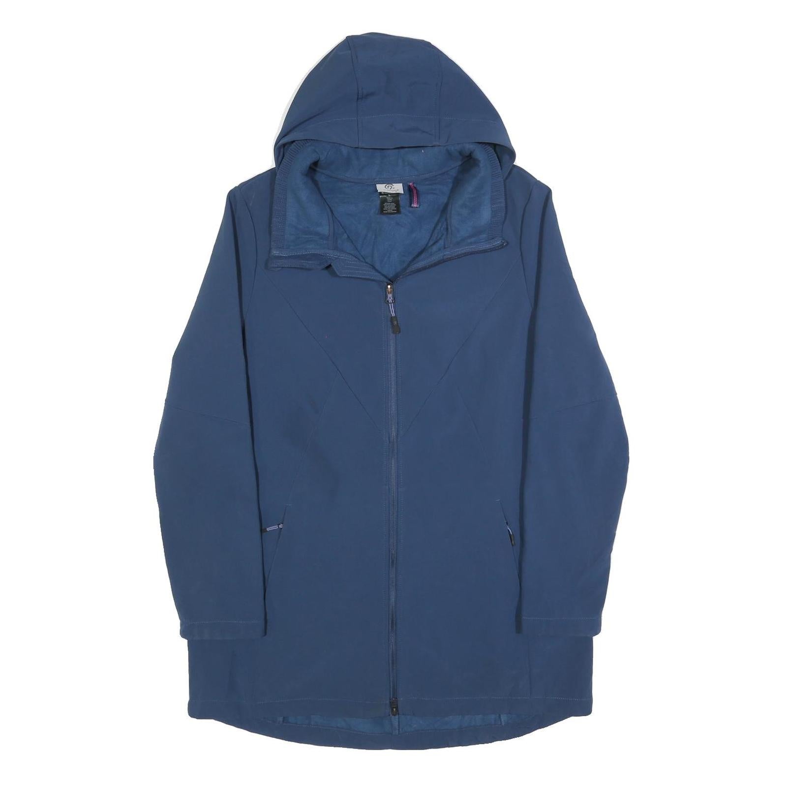 CHAMPION Womens Blue Jacket L Polyester Zip Hooded Plain Casual Light Outerwear Refurbished - N/A refurbished available on Cerqular