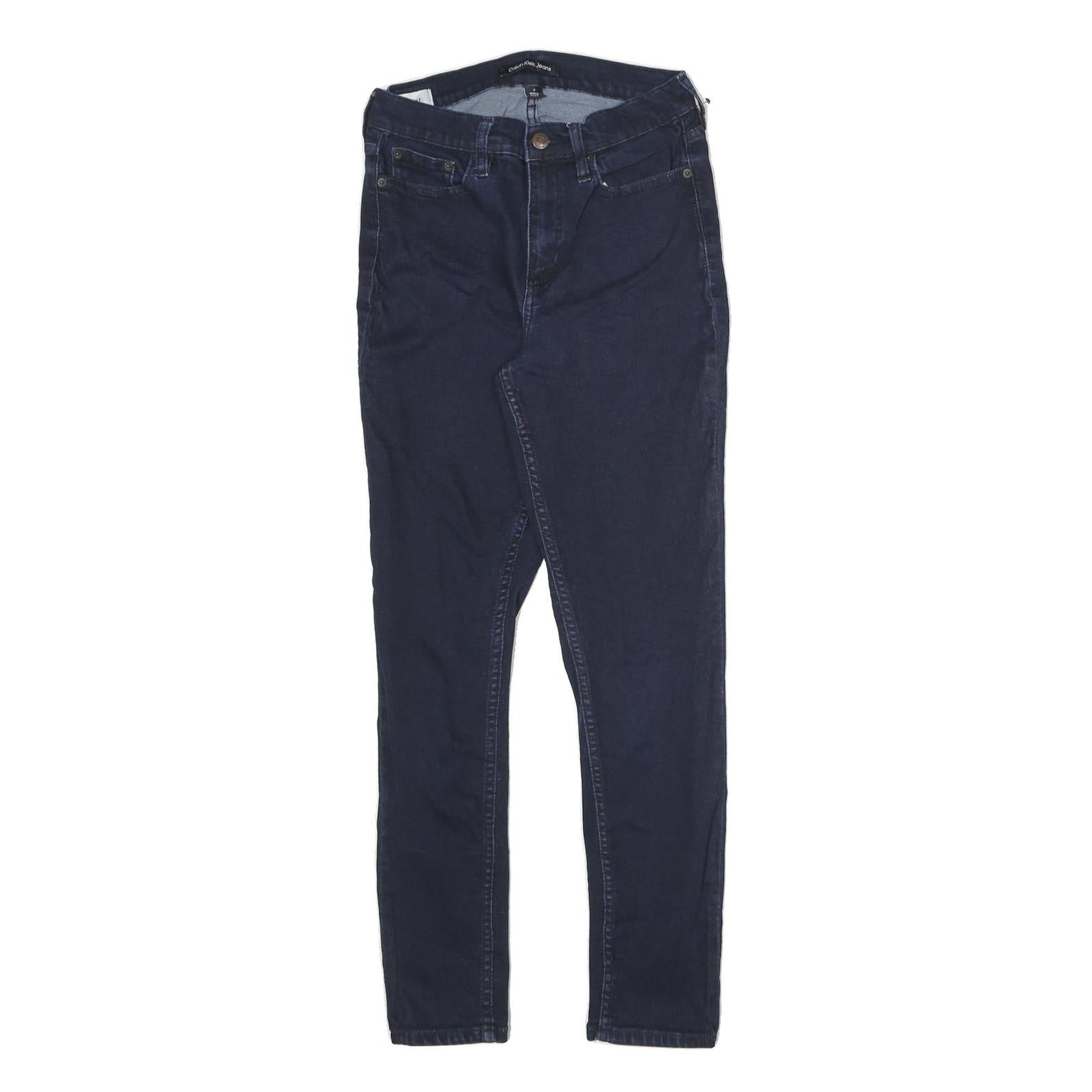 CALVIN KLEIN JEANS Womens Slim Dark Blue Denim Jeans Zip W26 L27 Stylish Cotton Refurbished - N/A refurbished available on Cerqular
