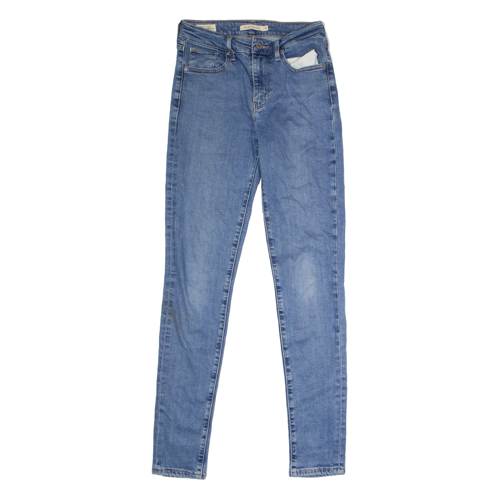 LEVI'S 721 High Rise Womens Jeans Blue Regular Skinny Stone Wash W25 L30 Refurbished - N/A refurbished available on Cerqular