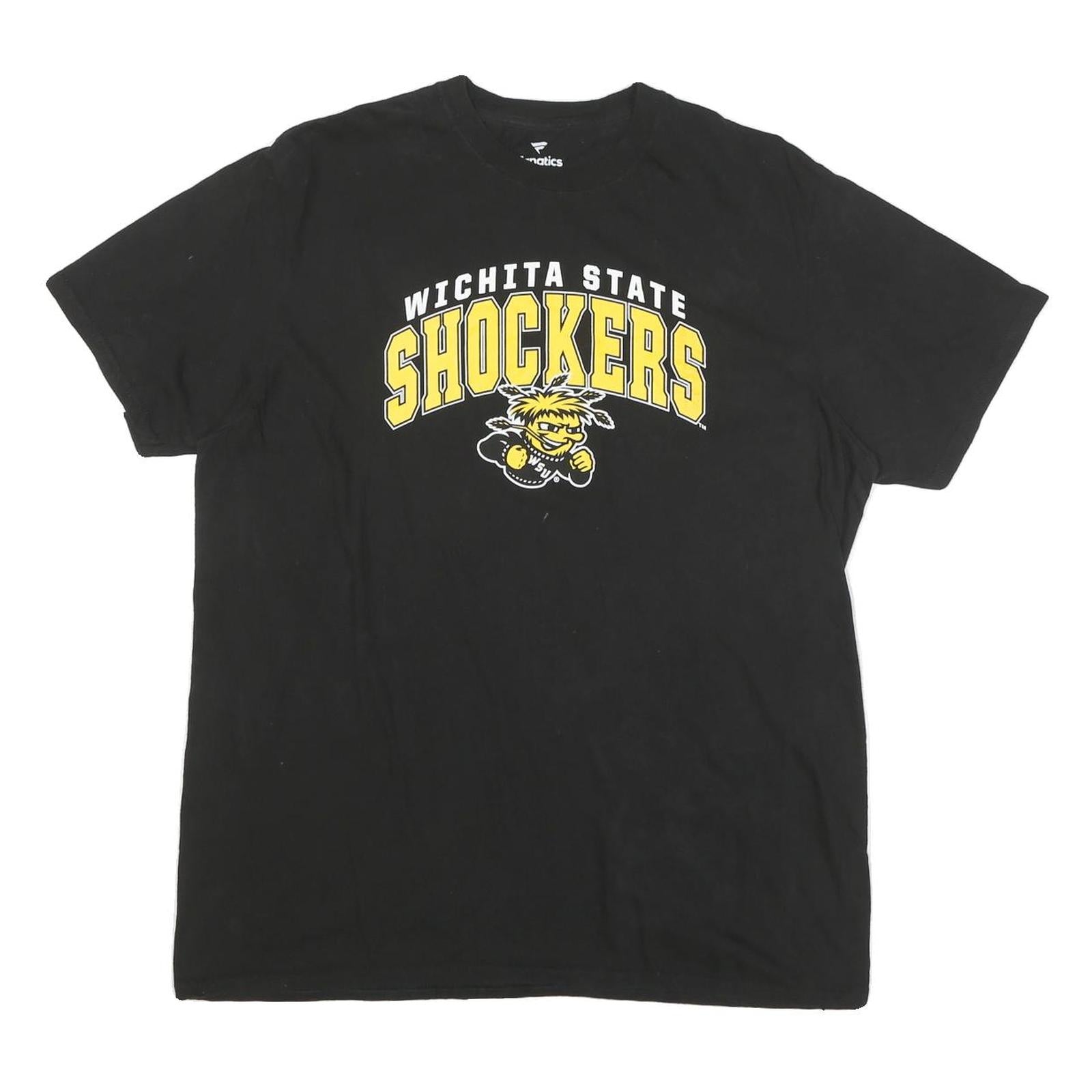 FANATICS Mens Black Wichita State Shockers Graphic T-Shirt XL Cotton Blend Crew Refurbished - N/A refurbished available on Cerqular