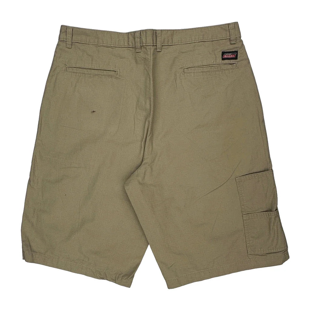 Dickies Cargo Shorts - 36W 11L Khaki Cotton Refurbished - Thrifted (note: this is a term often used to describe second- refurbished available on Cerqular