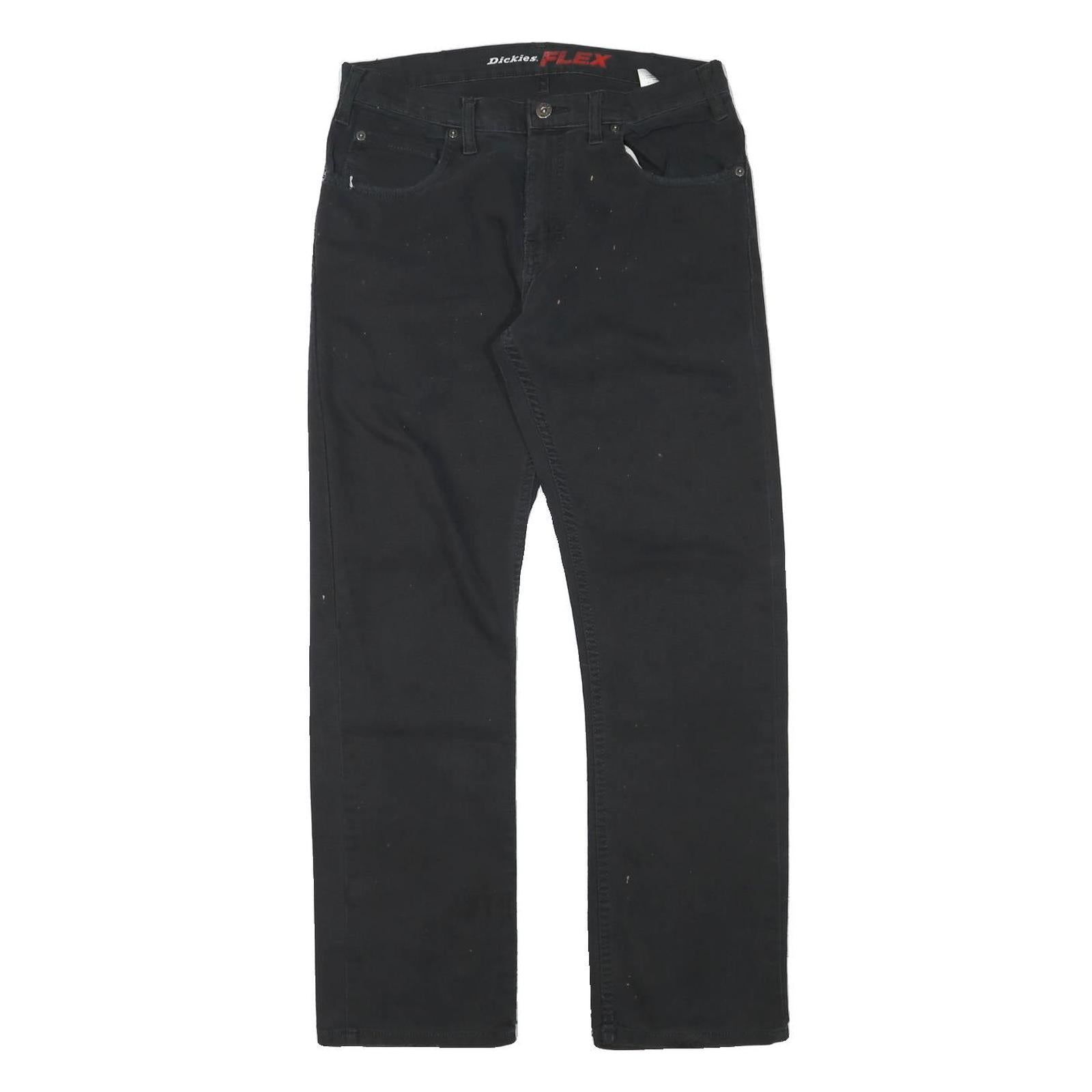DICKIES Mens Black Cotton Blend Regular Straight Trousers W30 L29 Workwear Refurbished - N/A refurbished available on Cerqular