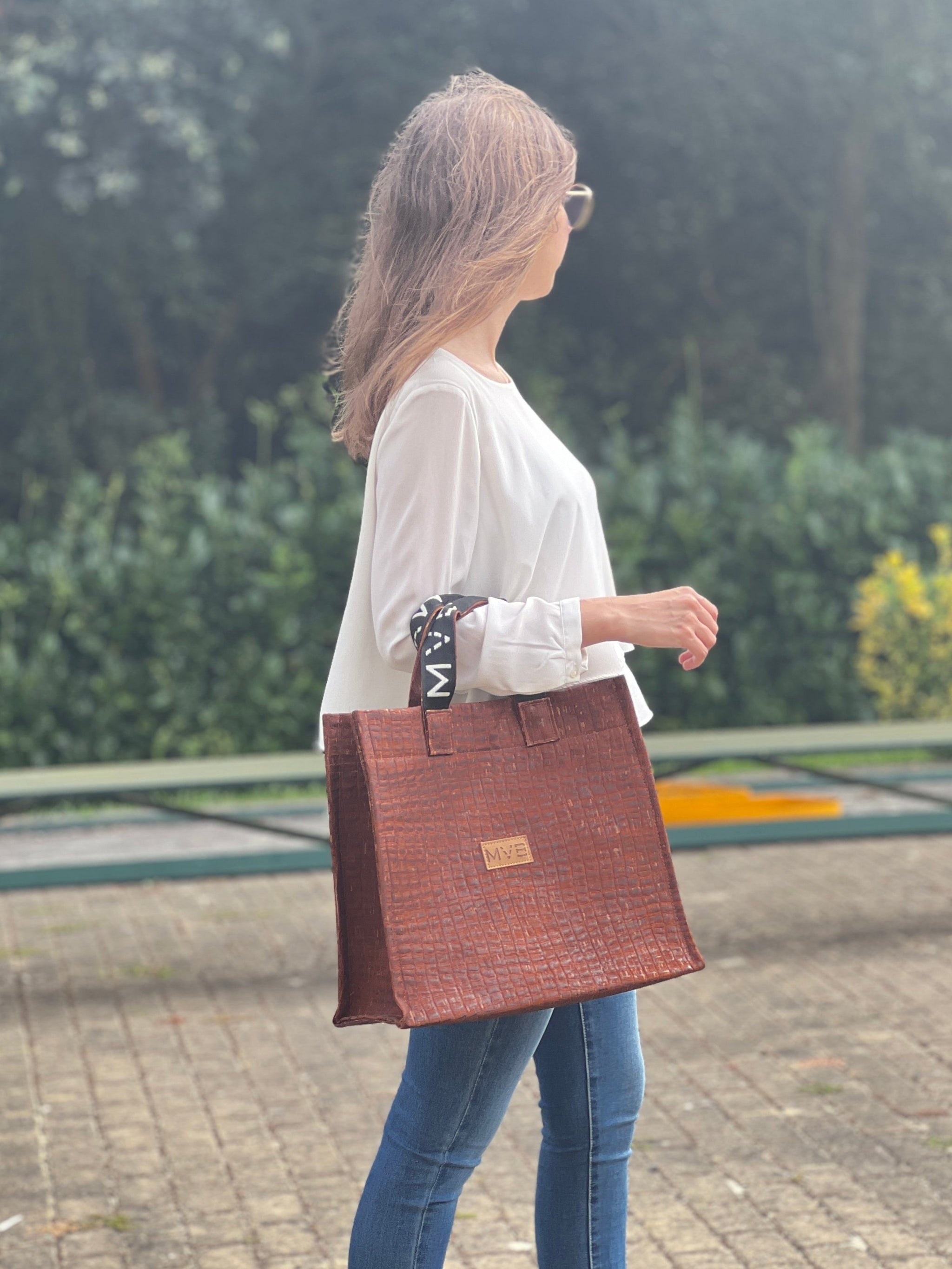 Tote Bag XL croco cork Refurbished - My Vegan Bags refurbished available on Cerqular