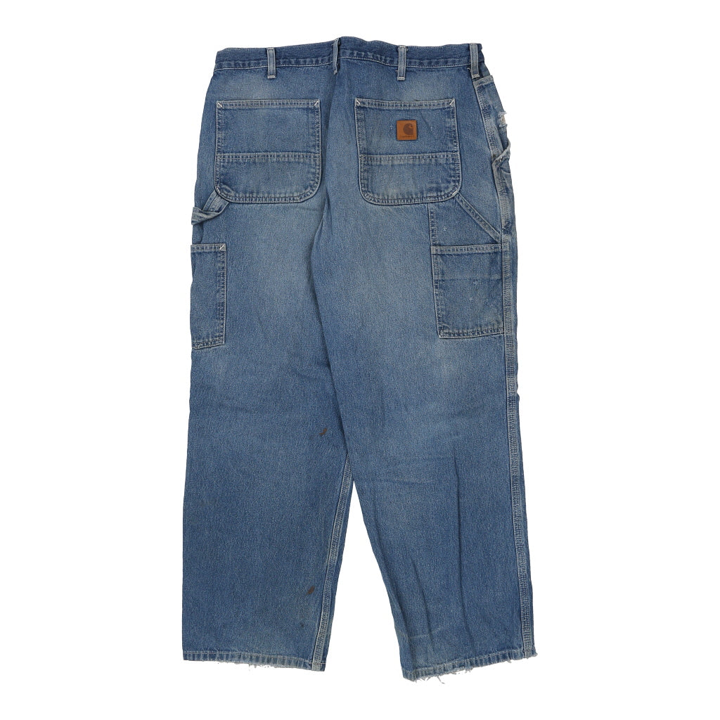 Carhartt Carpenter Jeans - 36W 30L Blue Cotton Blend Refurbished - Thrifted (note: this is a term often used to describe second- refurbished available on Cerqular
