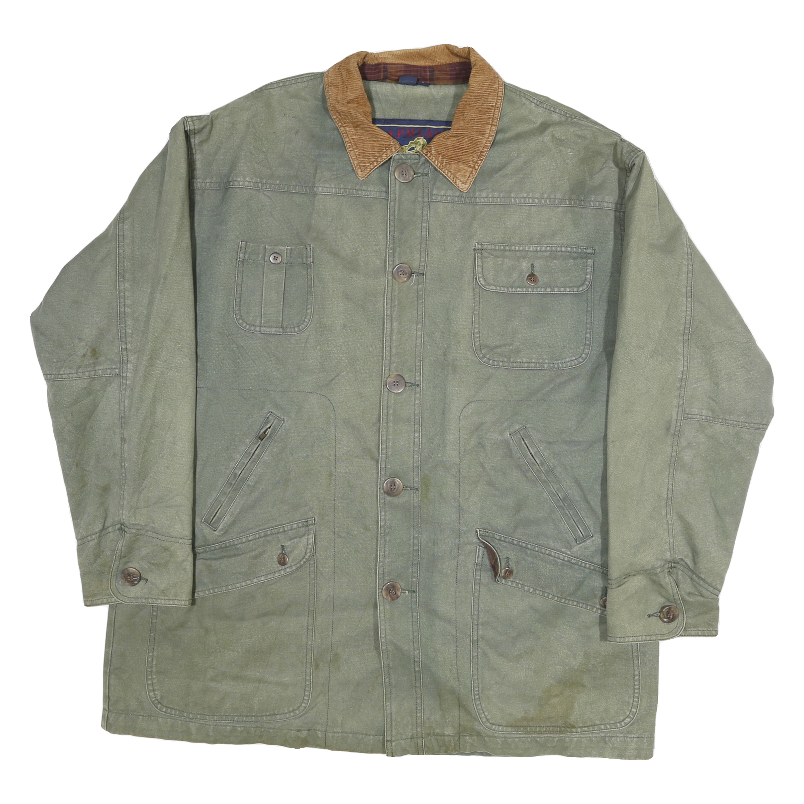 CHAPS RALPH LAUREN Mens Green Cotton Casual L Jacket Button Collar Classic Refurbished - N/A refurbished available on Cerqular