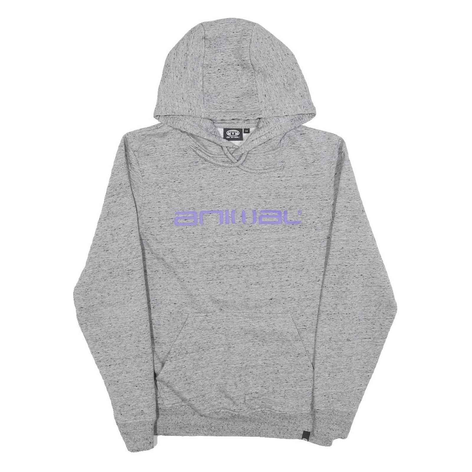 ANIMAL Womens Grey Hoodie XS Cotton Blend Pullover Casual Hooded Sweatshirt Refurbished - N/A refurbished available on Cerqular