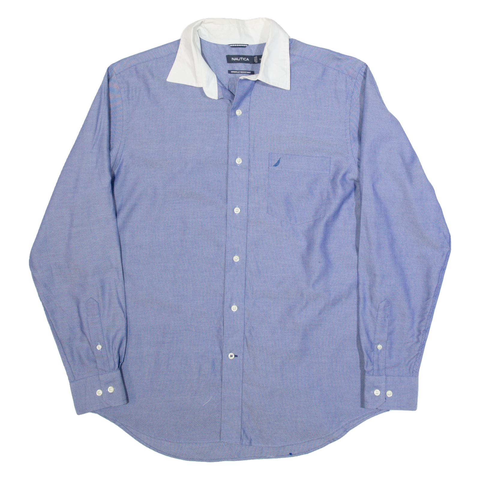 NAUTICA Mens Plain Shirt Blue Long Sleeve M Refurbished - N/A refurbished available on Cerqular