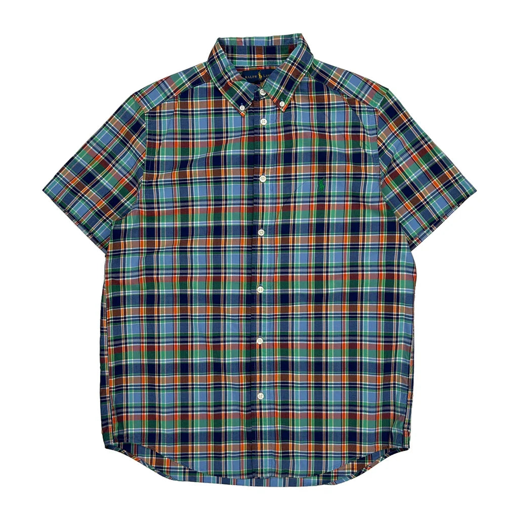 Age 14 Ralph Lauren Checked Short Sleeve Shirt - XL Multicoloured Cotton Refurbished - Thrifted (note: this is a term often used to describe second- refurbished available on Cerqular