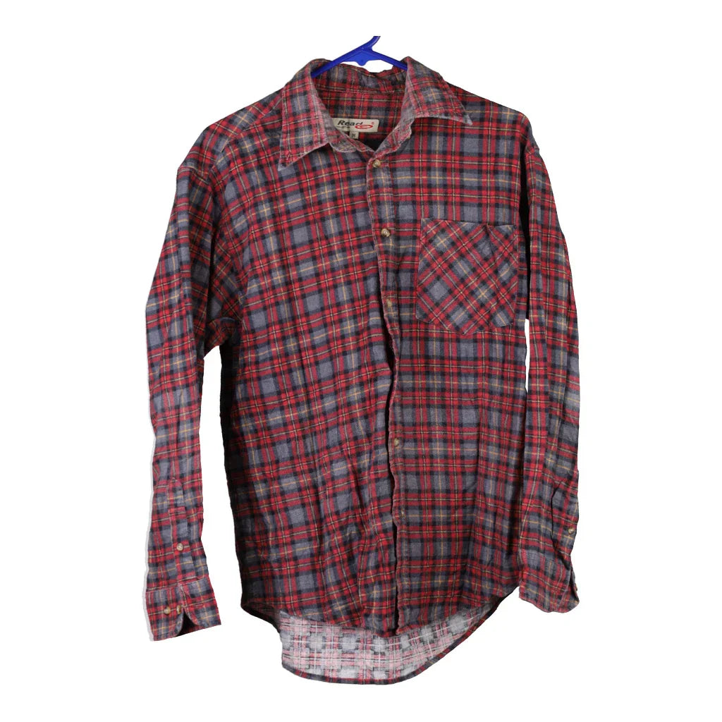 Buy Read Checked Flannel Shirt - Medium Burgundy Cotton Refurbished - $12.05 Read Checked Flannel Shirt - Medium Burgundy Cotton Refurbished - Thrifted (note: this is a term often used to describe second- refurbished available on Cerqular