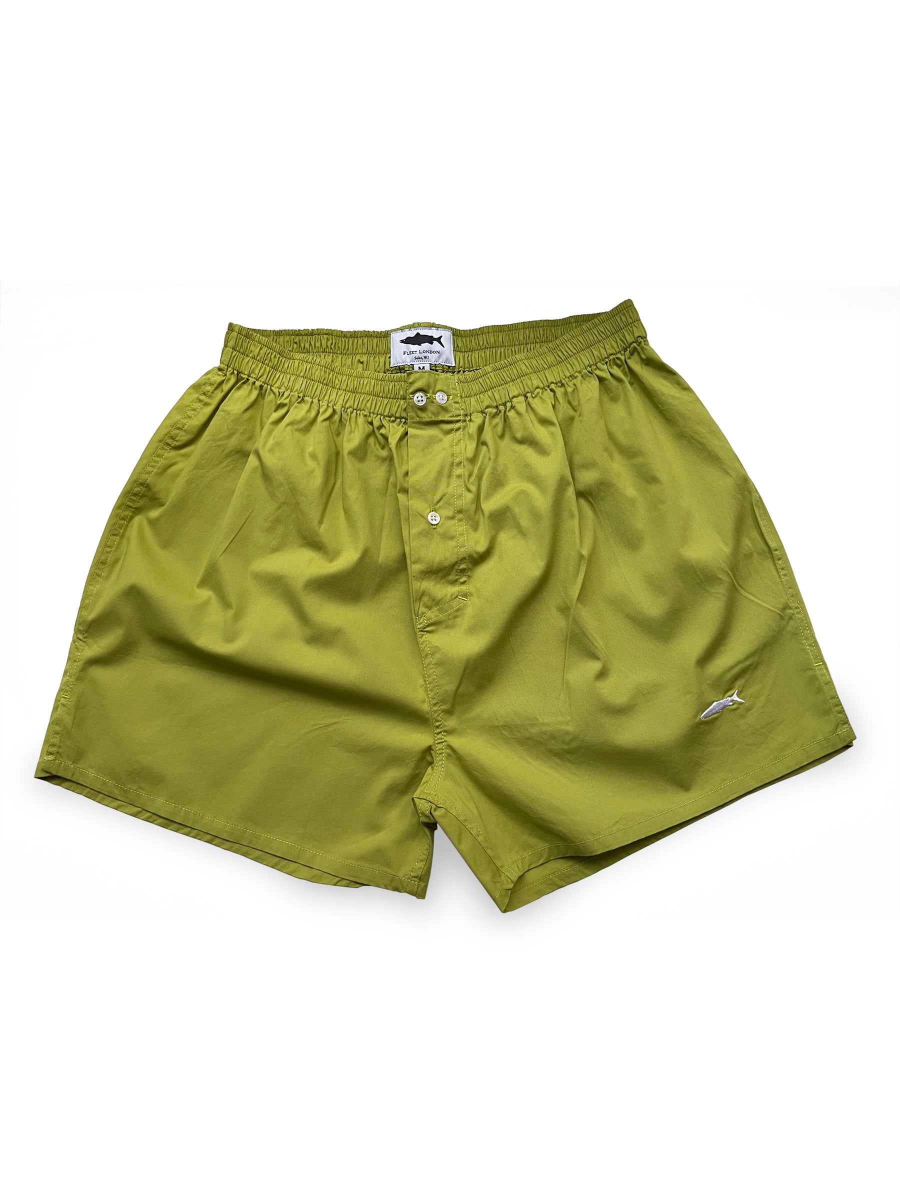Olive Green Cotton Boxer Shorts | Size: XL | Colour: Olive Green Refurbished - Fleet London is not a well-known brand, so the standardized brand name refurbished available on Cerqular
