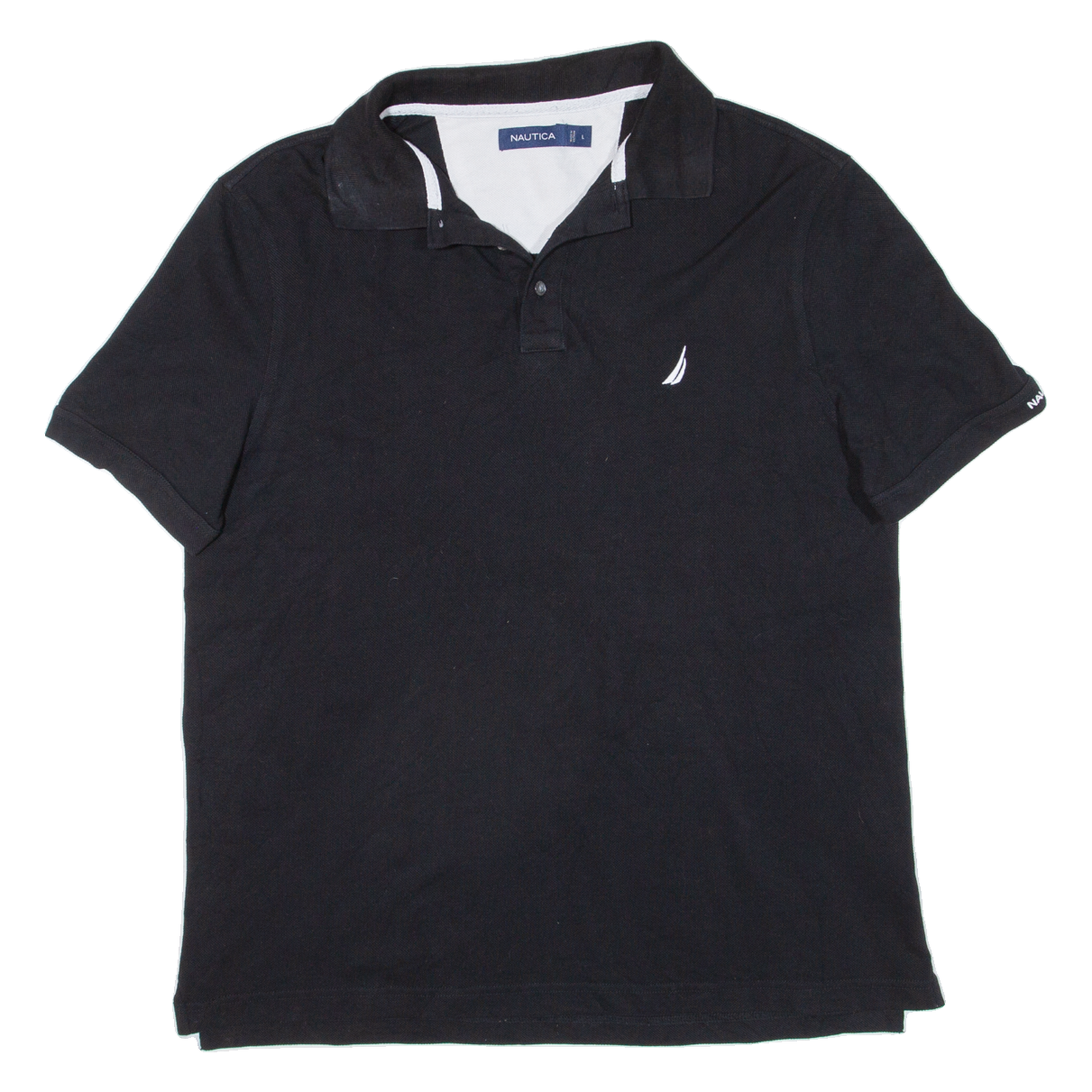 NAUTICA Mens Polo Shirt Black L Refurbished - N/A refurbished available on Cerqular