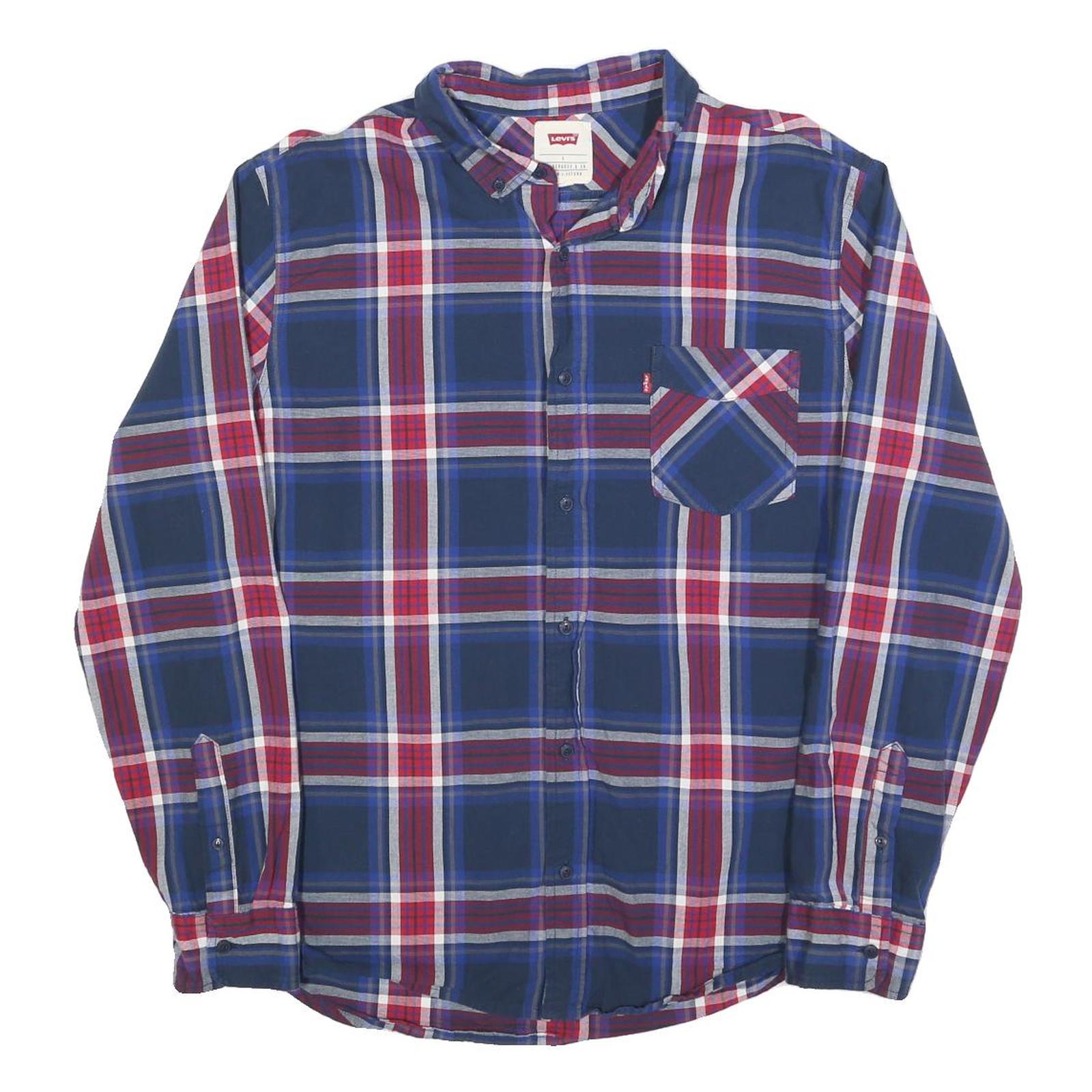 Buy LEVI'S Mens Blue & Red Checked Long Sleeve Shirt L Cotton Blend Casual Refurbished - $45.49 LEVI'S Mens Blue & Red Checked Long Sleeve Shirt L Cotton Blend Casual Refurbished - N/A refurbished available on Cerqular