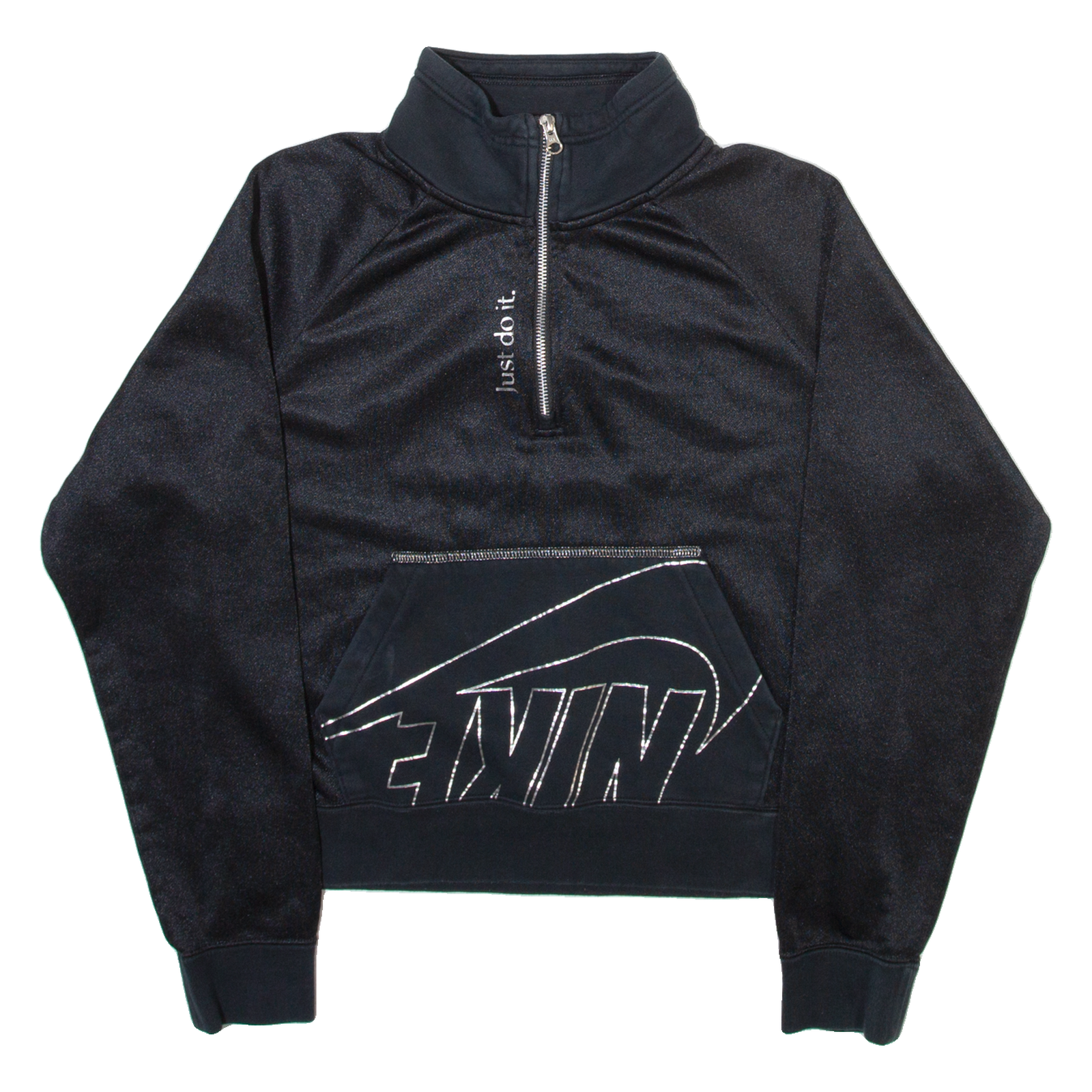 NIKE Womens Sweatshirt Black 1/4 Zip XS Refurbished - N/A refurbished available on Cerqular
