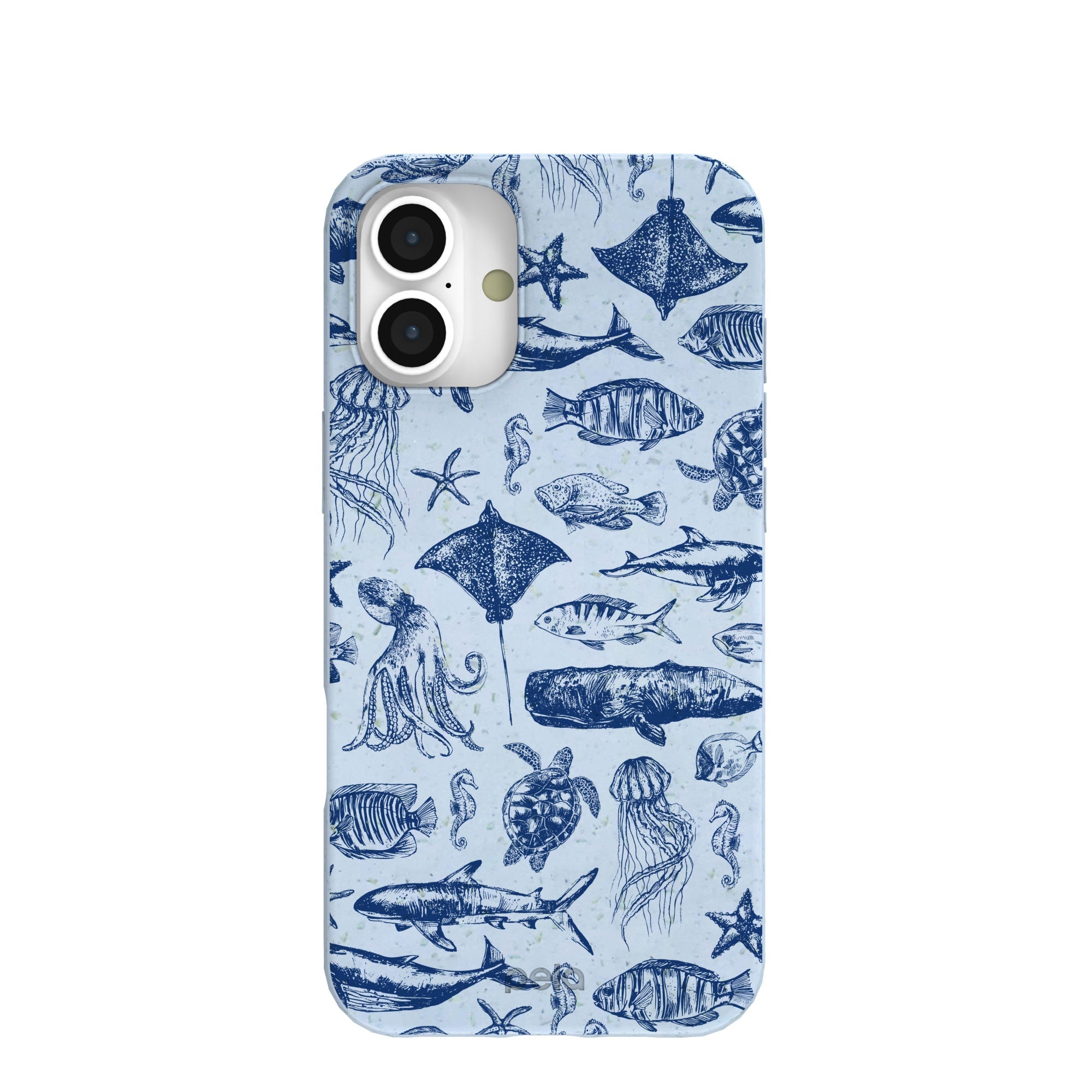 Powder Blue Marine Life iPhone 16 Plus Case Refurbished - Pela Case refurbished available on Cerqular