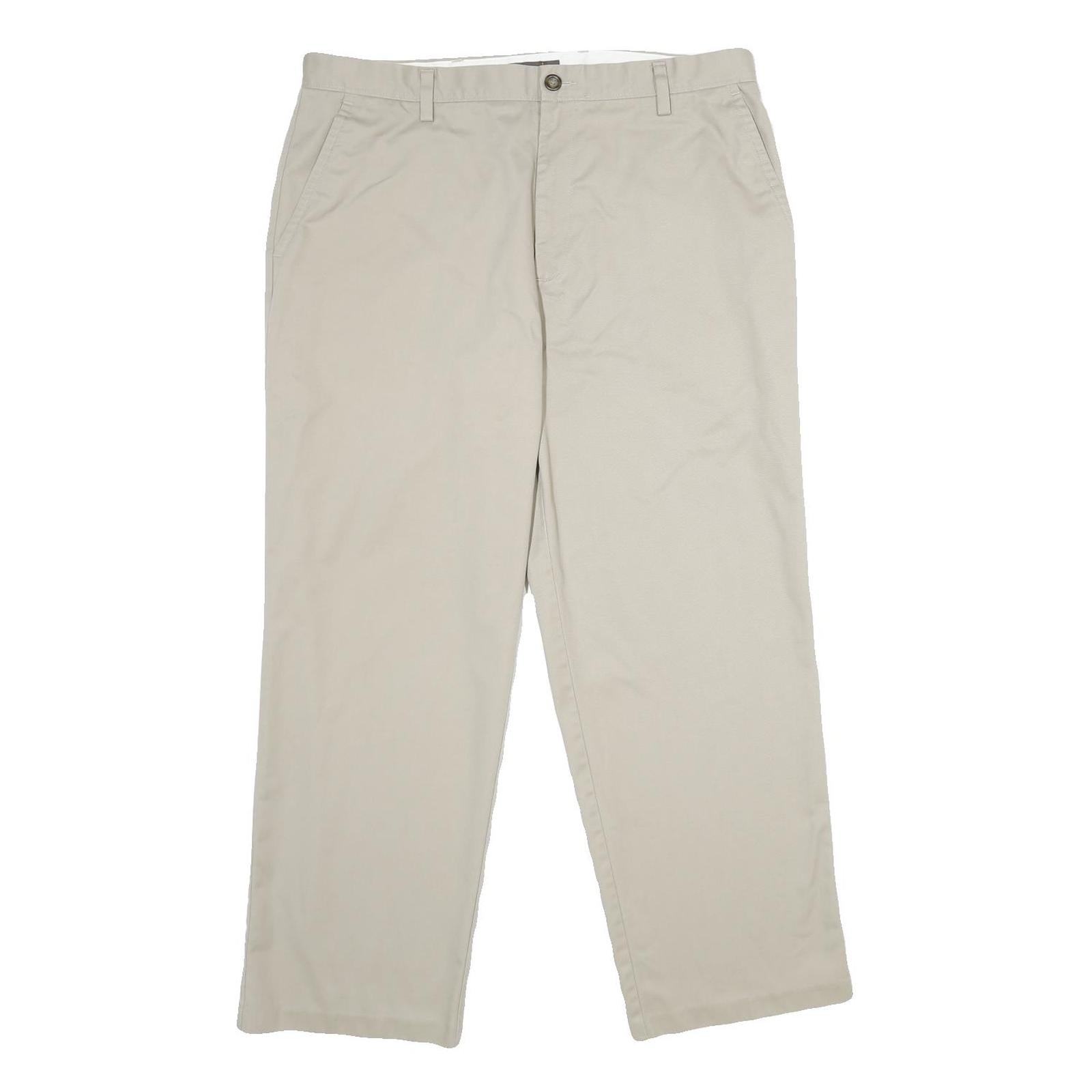 DOCKERS Mens Cotton Blend Beige Regular Straight Trousers W36 L30 Casual Smart Refurbished - N/A refurbished available on Cerqular
