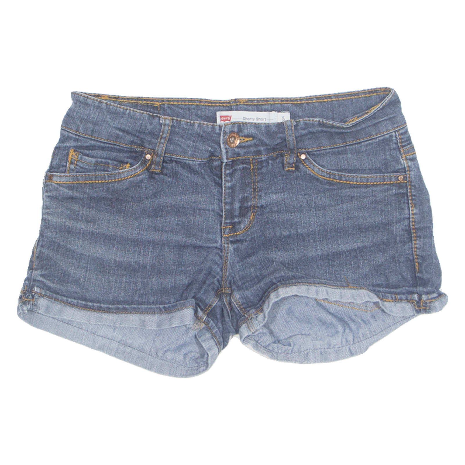 LEVI'S Turn Up Womens Denim Shorts Blue S W28 Refurbished - N/A refurbished available on Cerqular