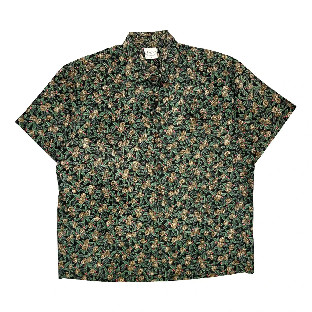 Canoe Christmas Hawaiian Shirt - Large Multicoloured Cotton Refurbished - Thrifted (note: this is a term often used to describe second- refurbished available on Cerqular